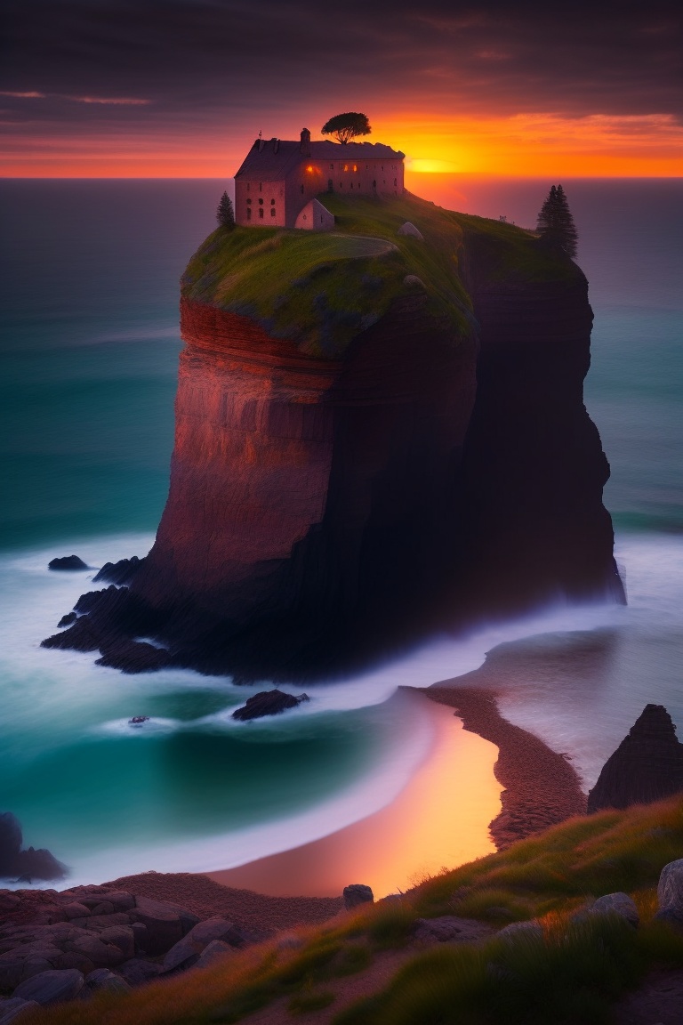 Lexica - A picture of a gloomy cliff that has holes through which to ...