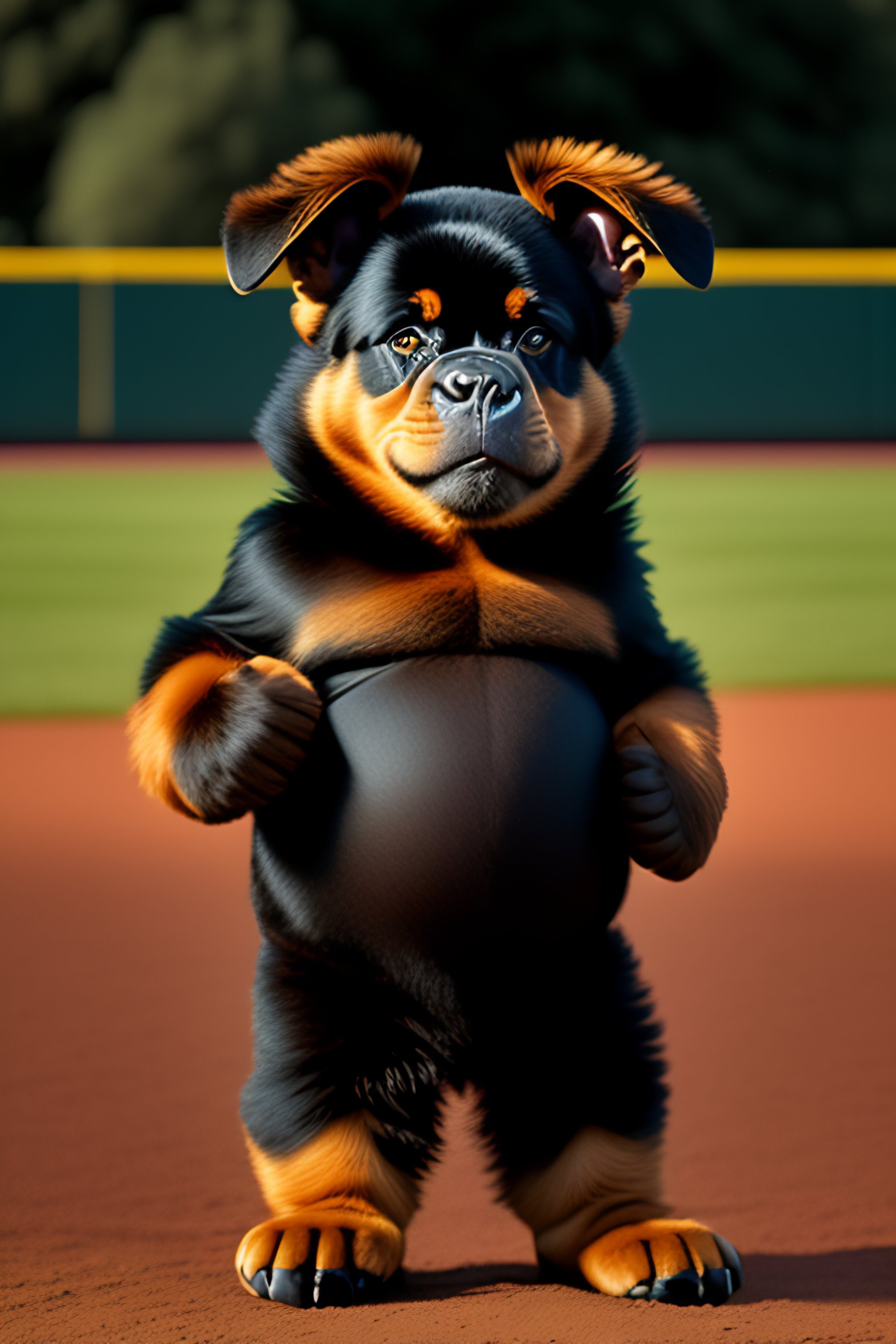 Lexica - A mascot of an antropomorphic rottweiler baseball team ...