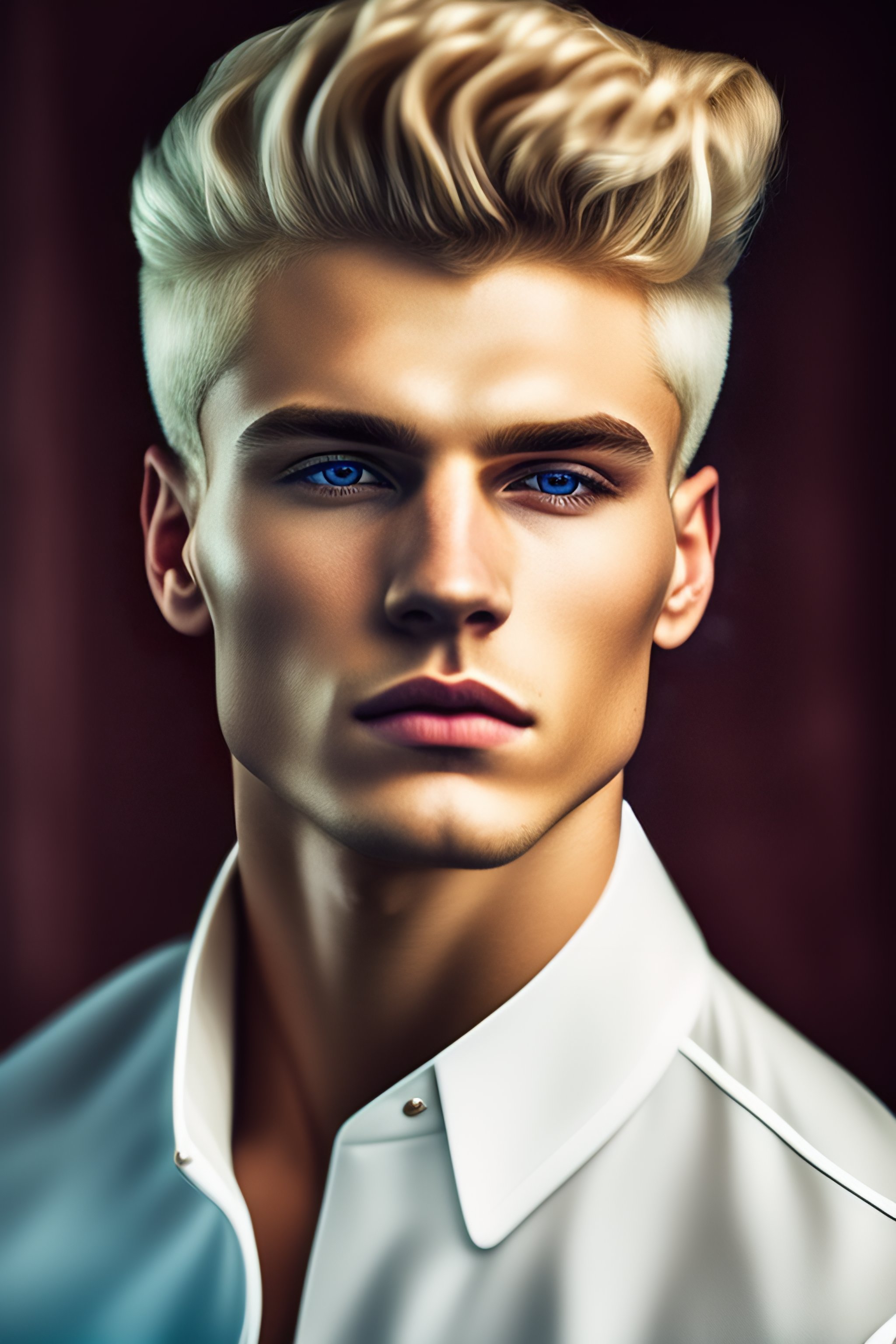 Lexica - Portrait of a 24 year old blonde russian man, his blonde short ...