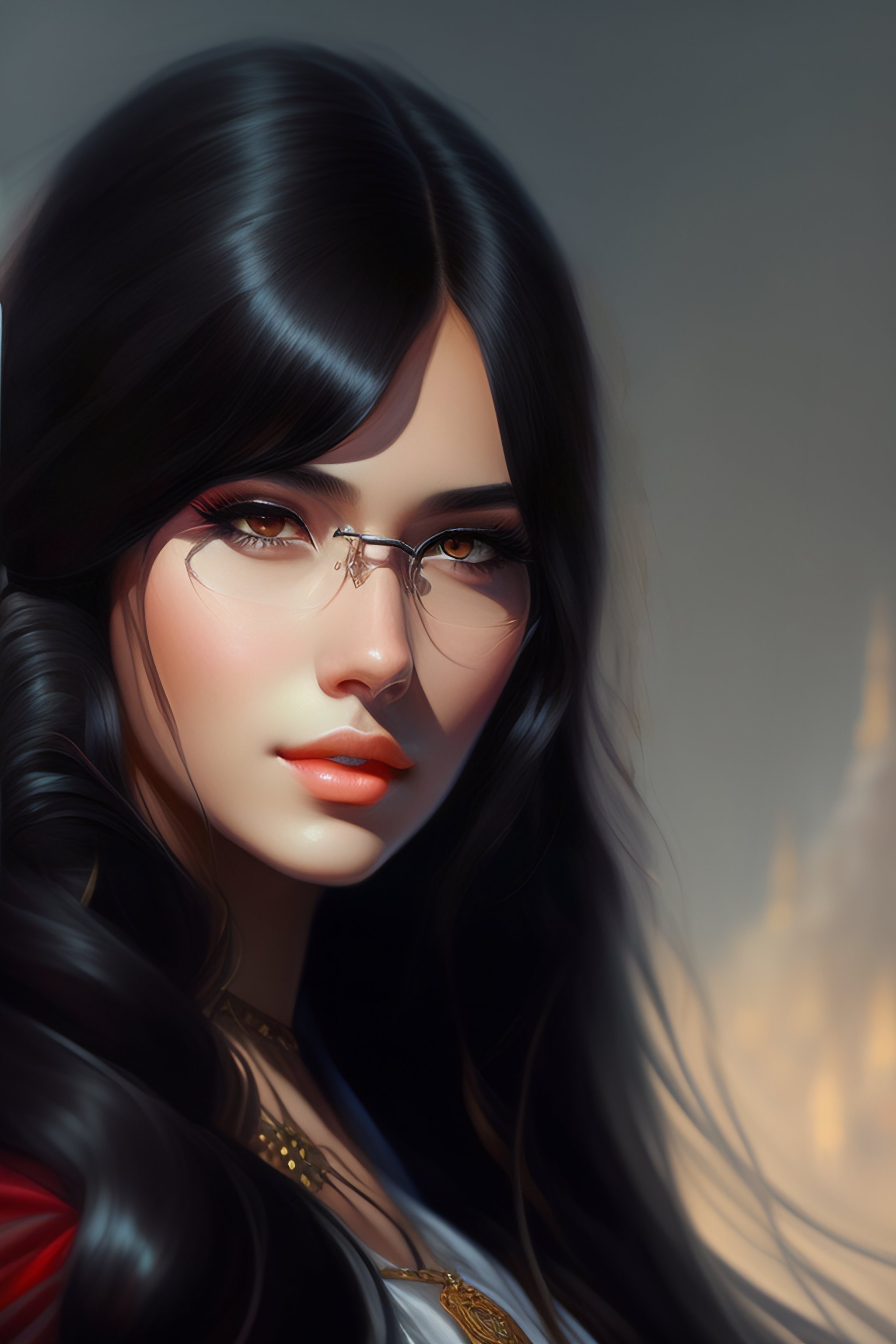 Lexica Girl With Long Straight Black Hair Fantasy Style Portrait