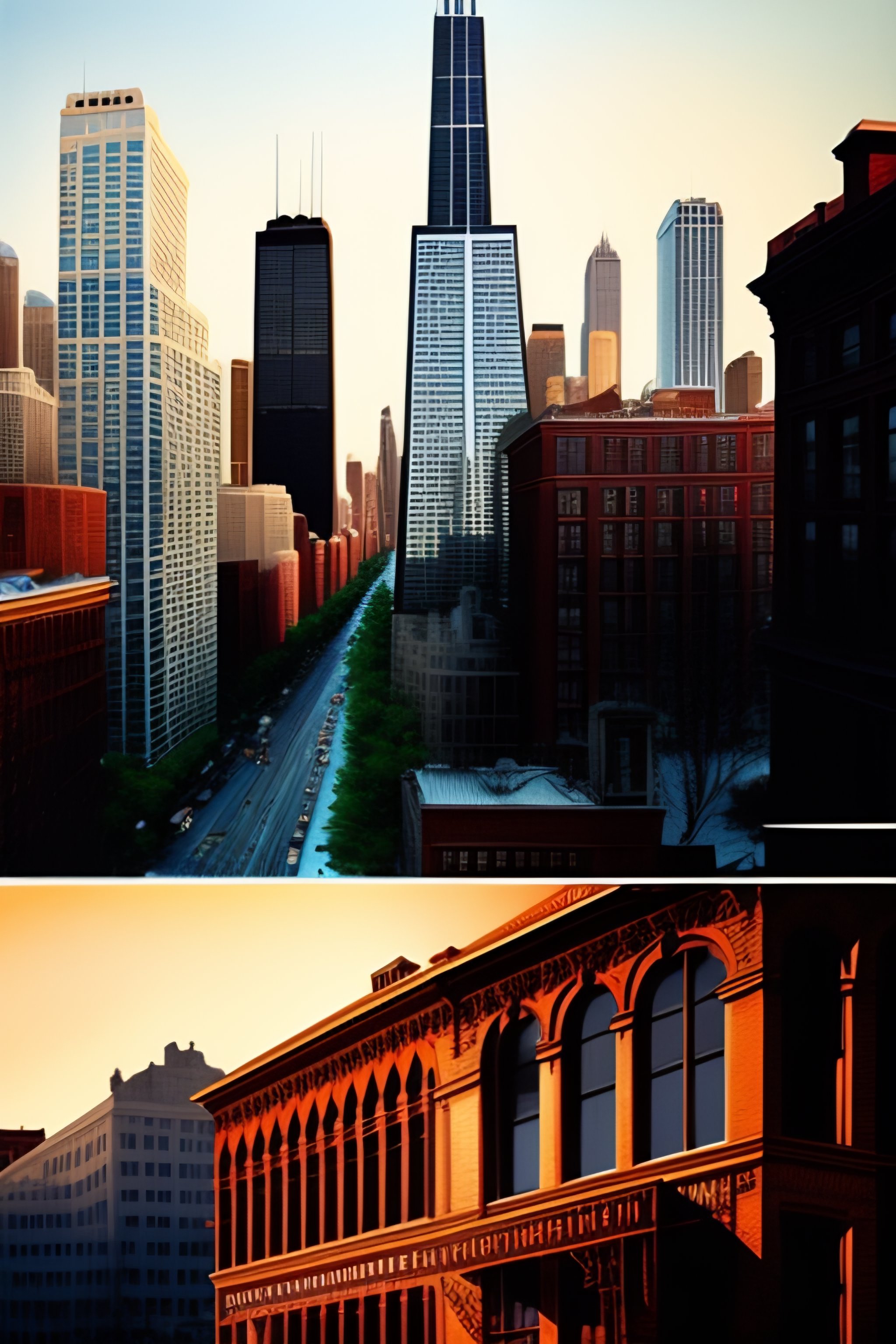 Lexica - Very detailed poster of a two-storey building in the city of ...