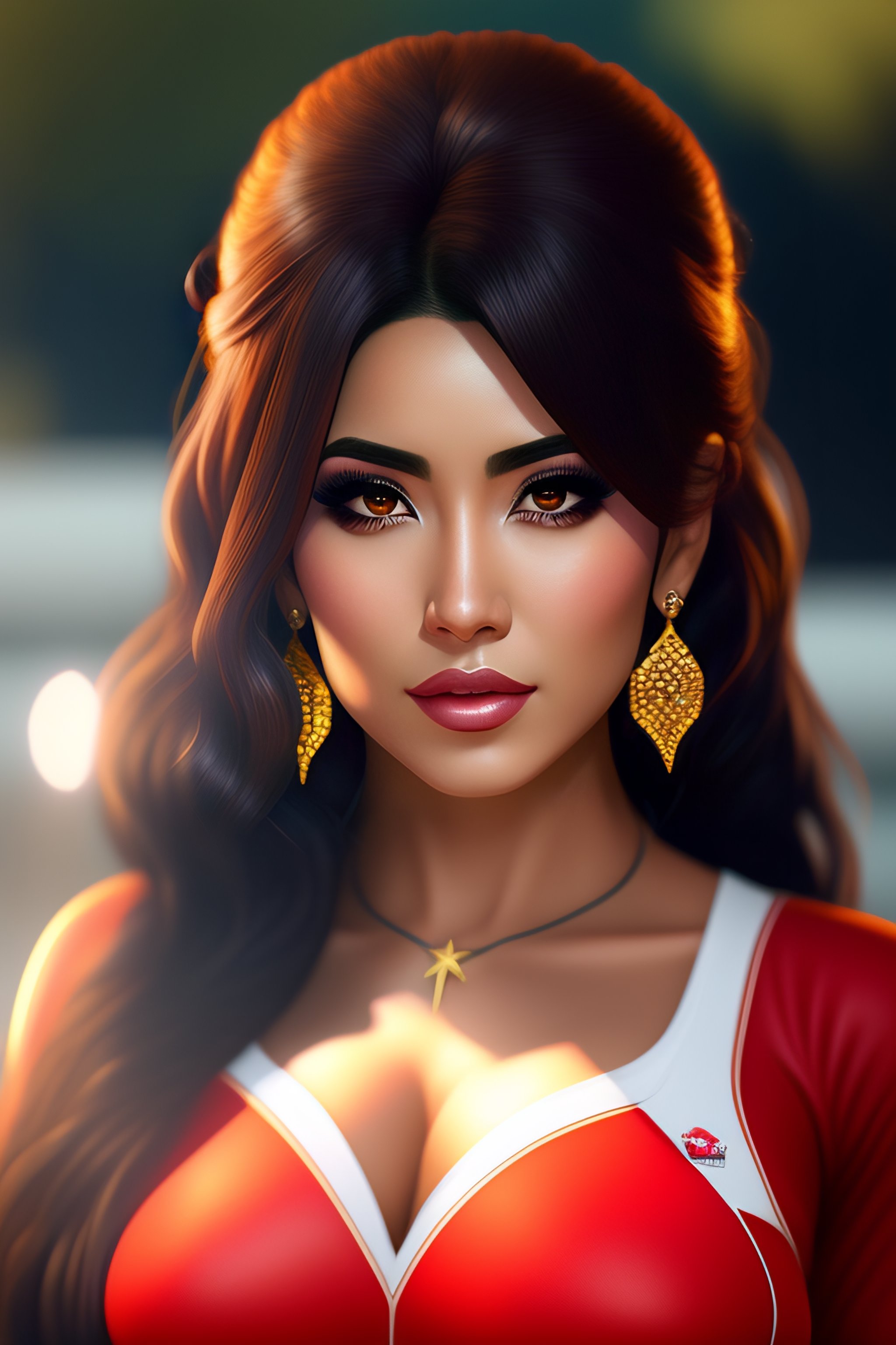 Lexica - Portrait of a Latina anime character hyper realistic