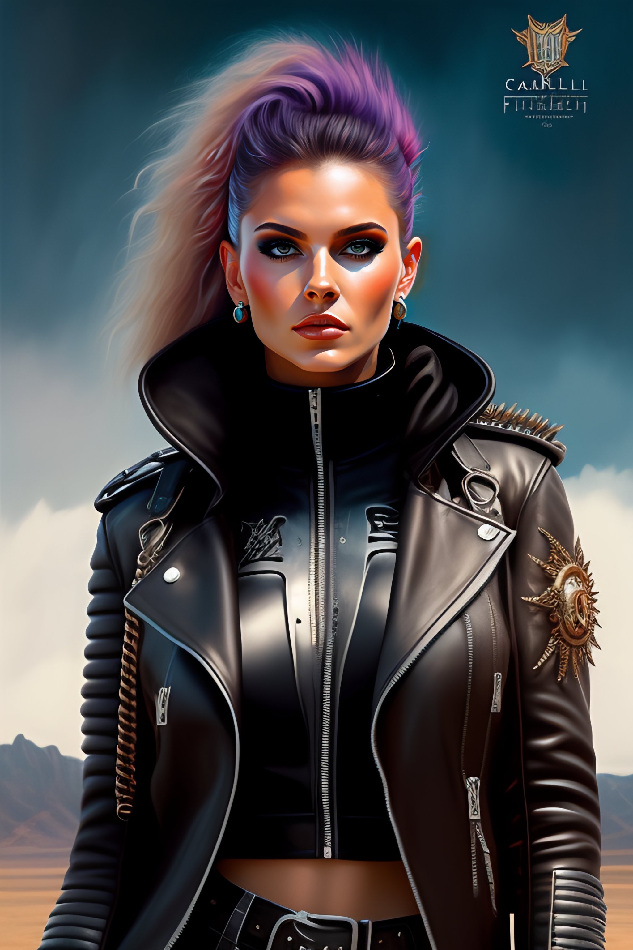 Lexica - @carolgbd as a cute punk scull girl, mad max jacket ...