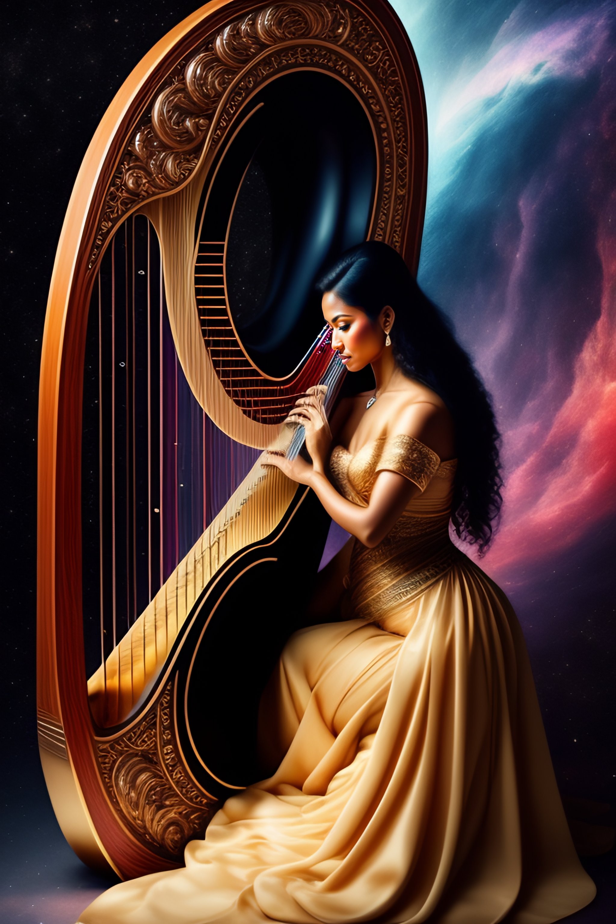 Music, wonderful fantasy harp with women  Poster for Sale by nicky2342