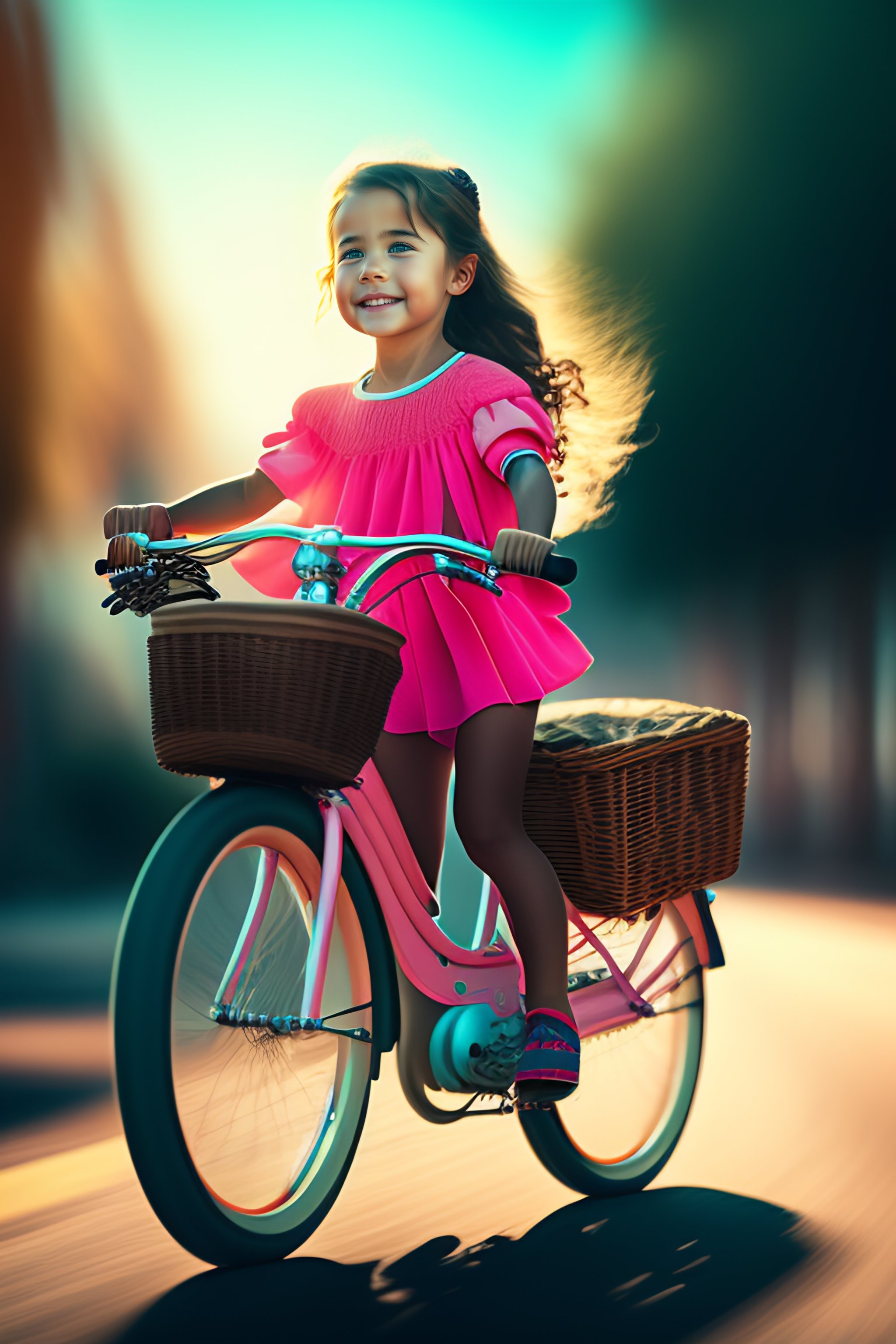Lexica - Girl riding a bike