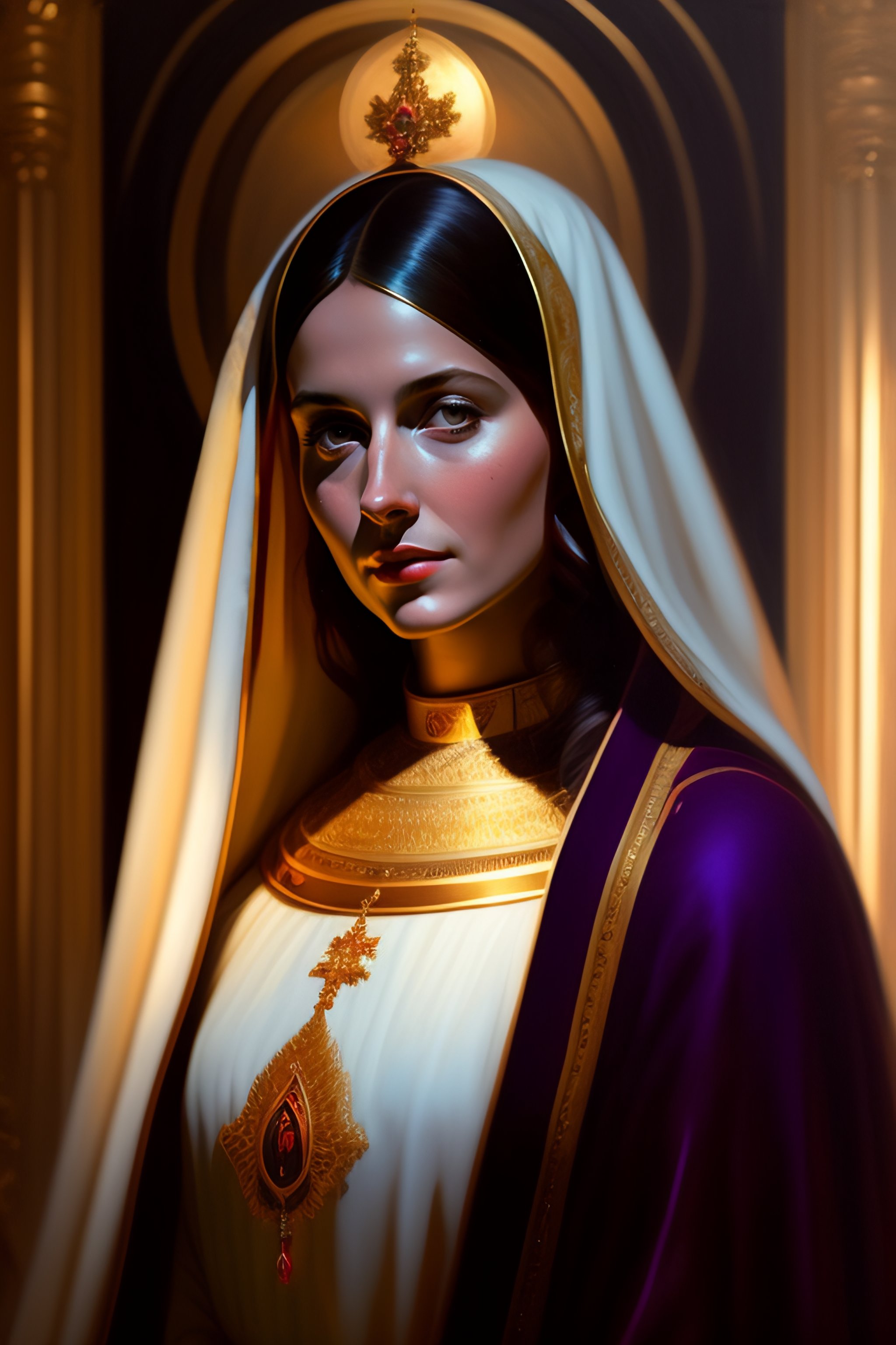 Lexica - Full length photo of virgin mary, spooky and disquieting ...