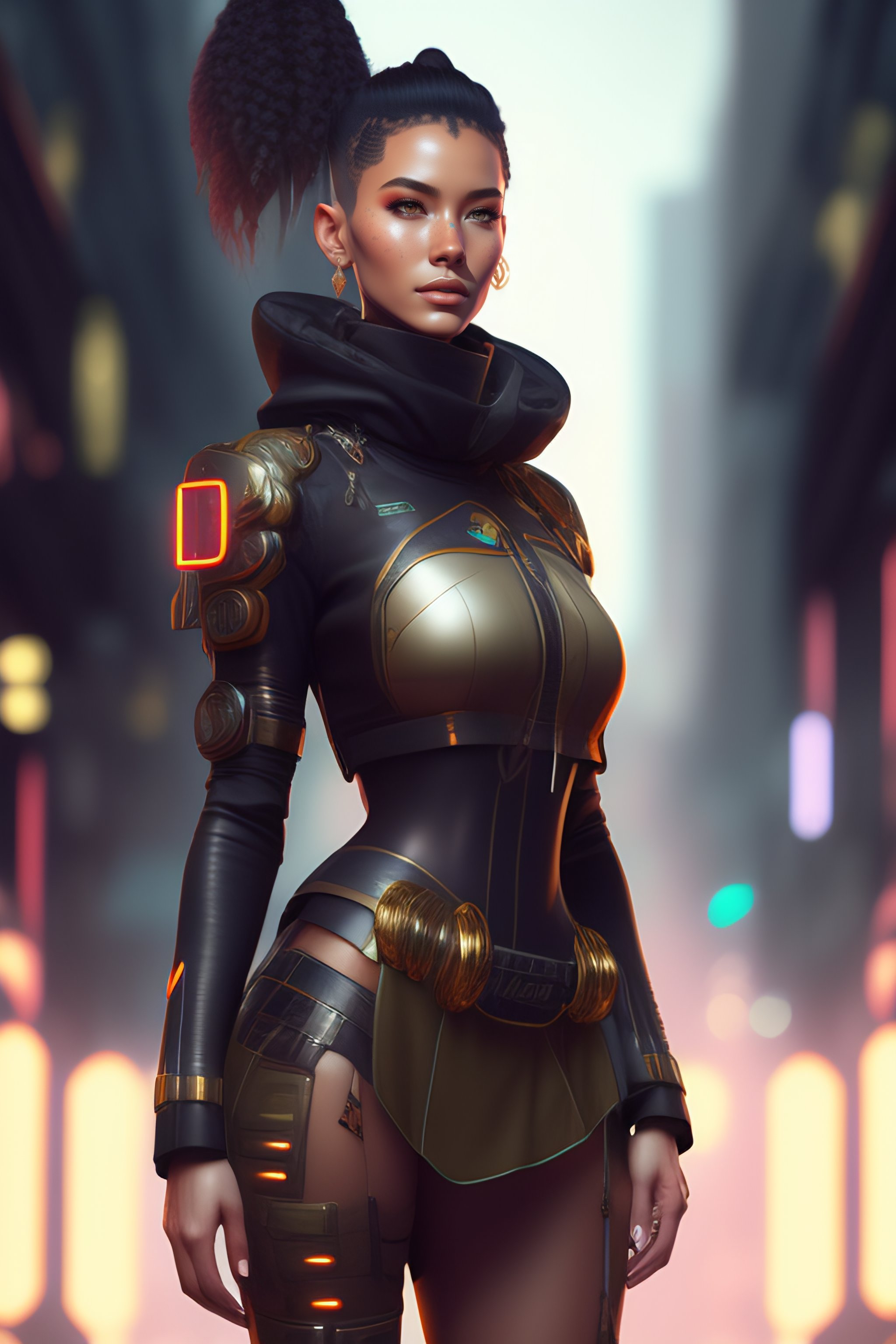 Lexica - Mech Punk ((full body)) clothes with short hair girl, battle ...