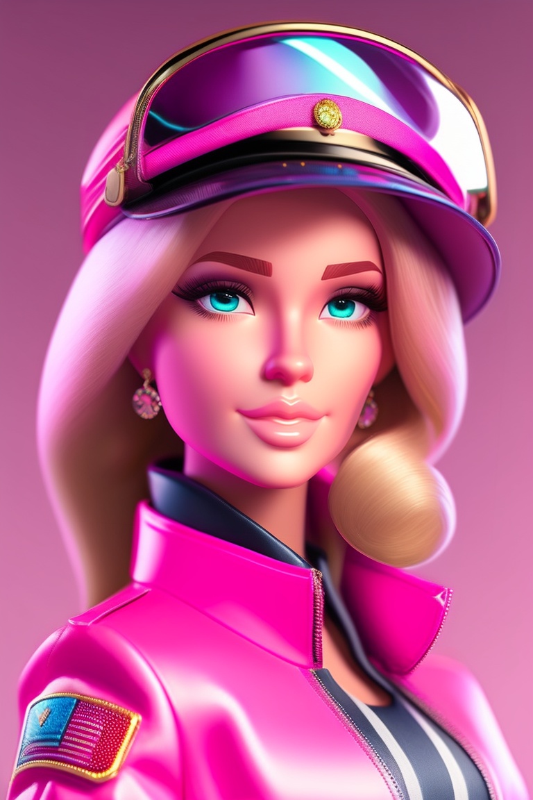 Lexica - Barbie, pilot, full pose, pink