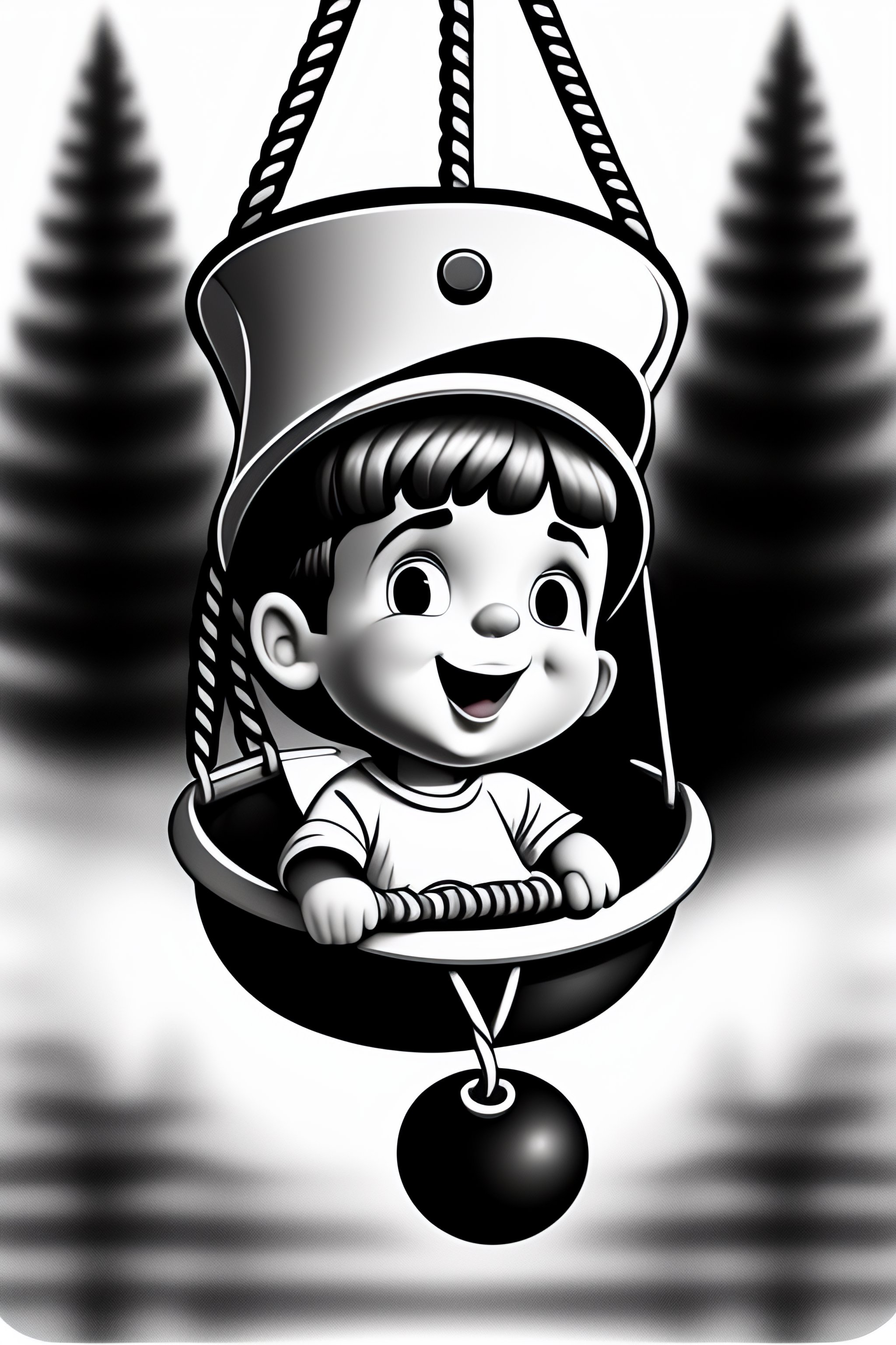 Lexica A classical black and white side on cartoon picture of an 8