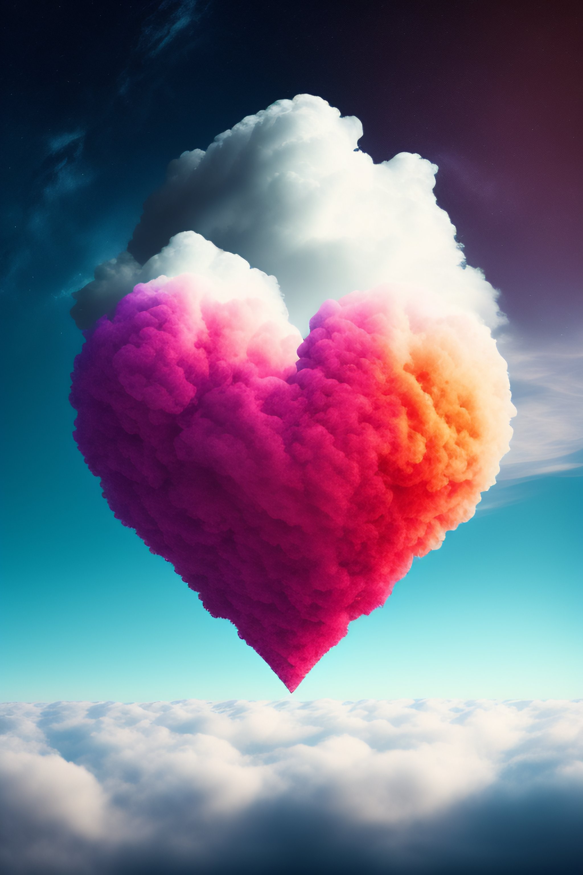 Lexica - Album cover art of a cloud that is shaped as a Broken Heart