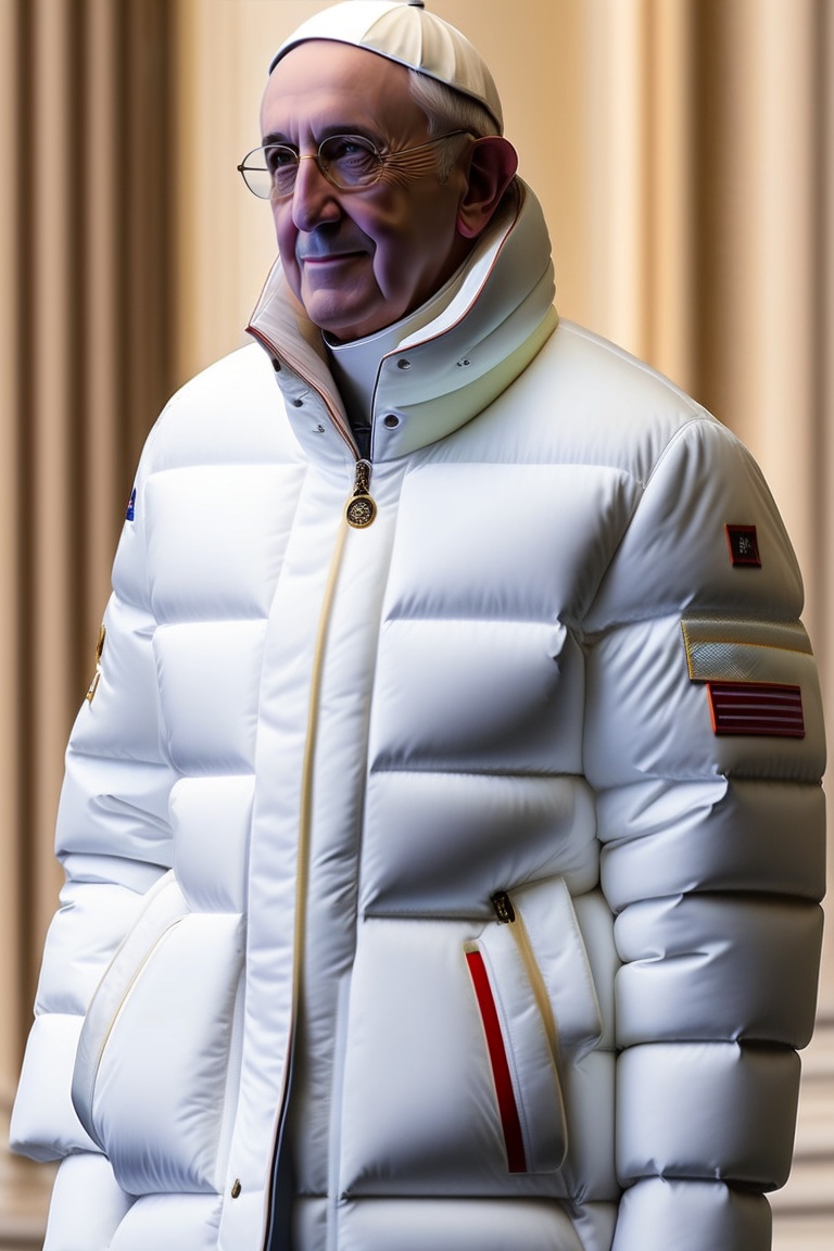 Pope Francis White Puffer Jacket - William Jacket