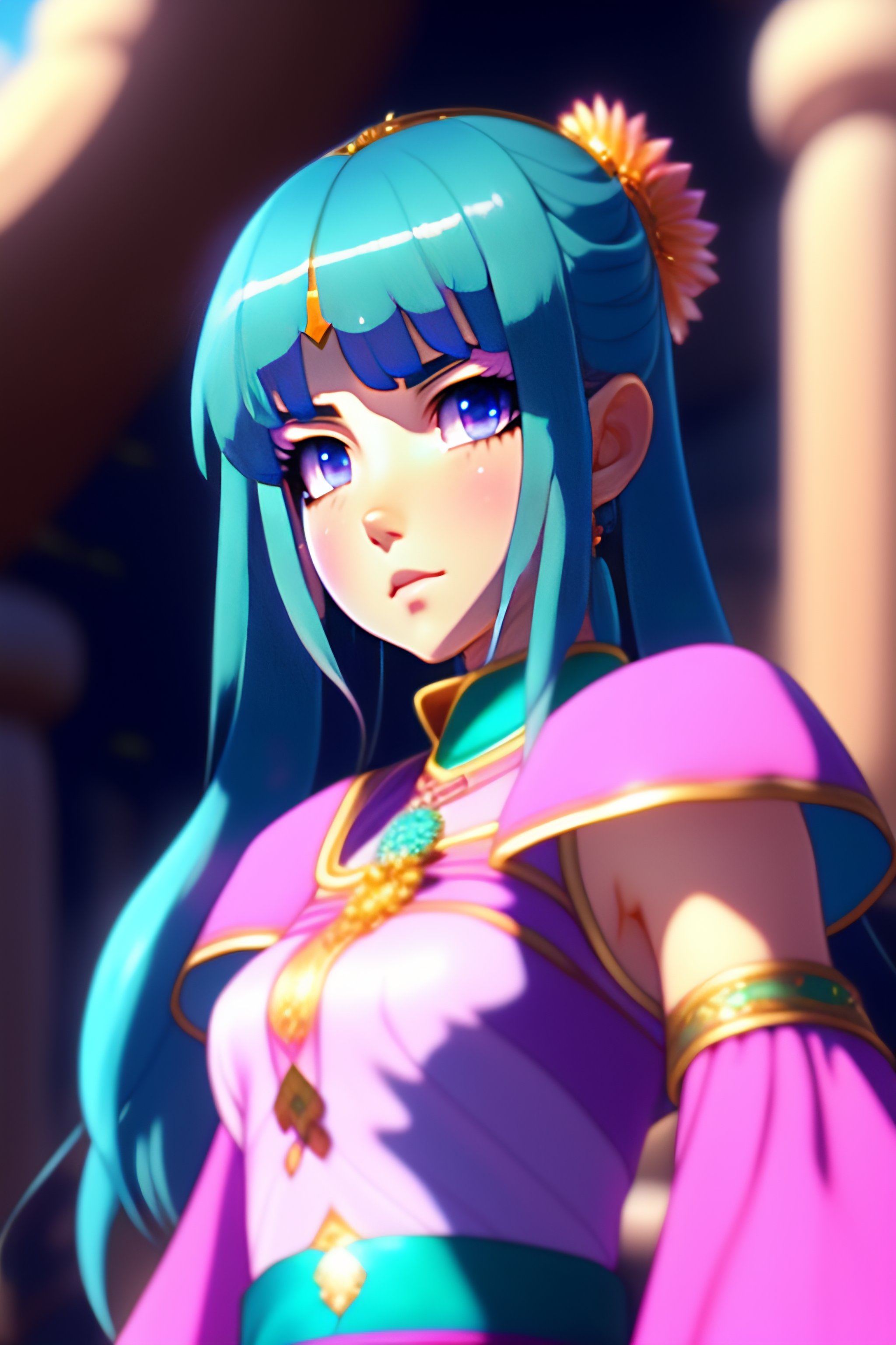 Lexica A fully visible young girl with bangs, cinematic lighting