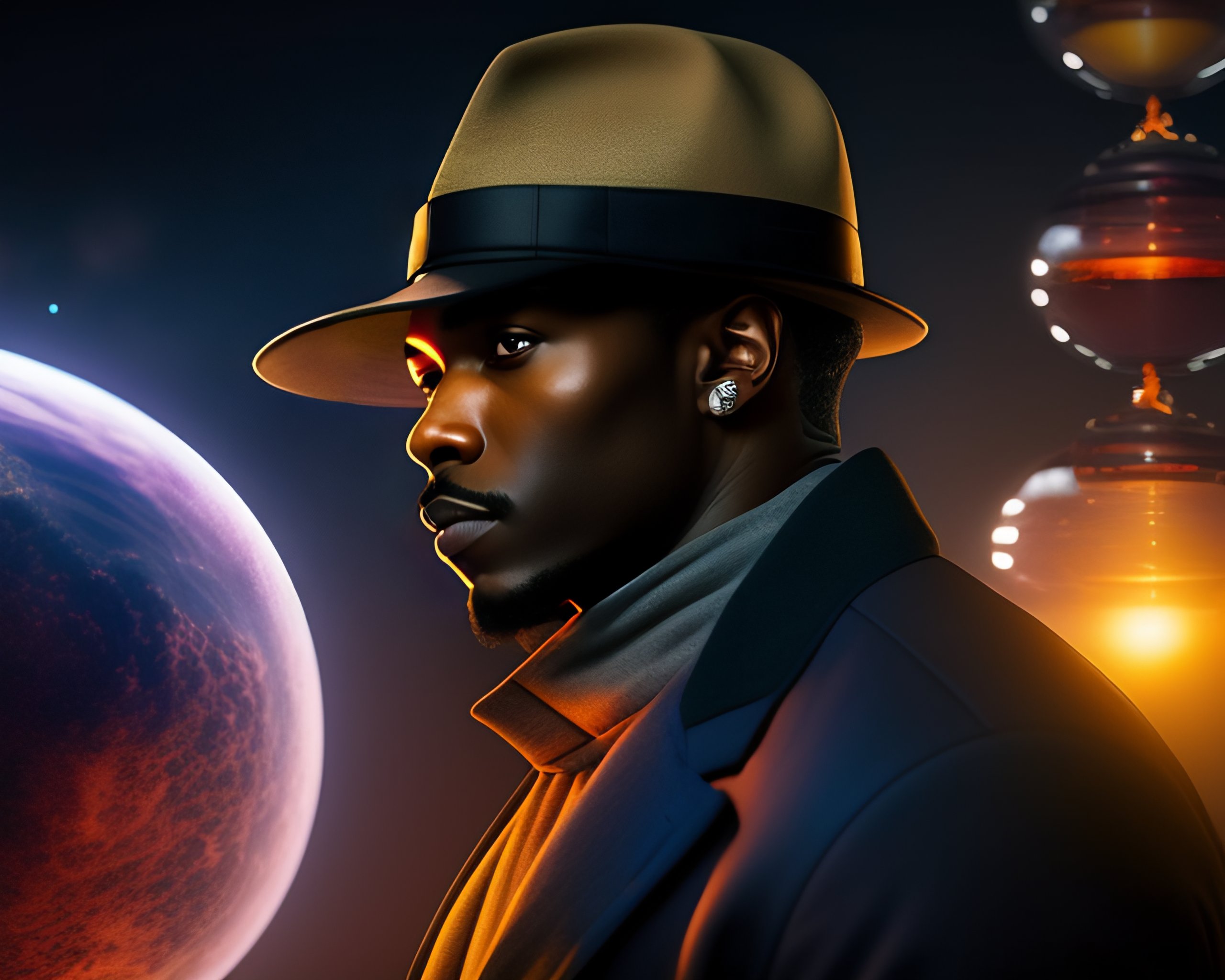 Lexica - An dark-skinned male scientist alchemist wearing a wave cap ...