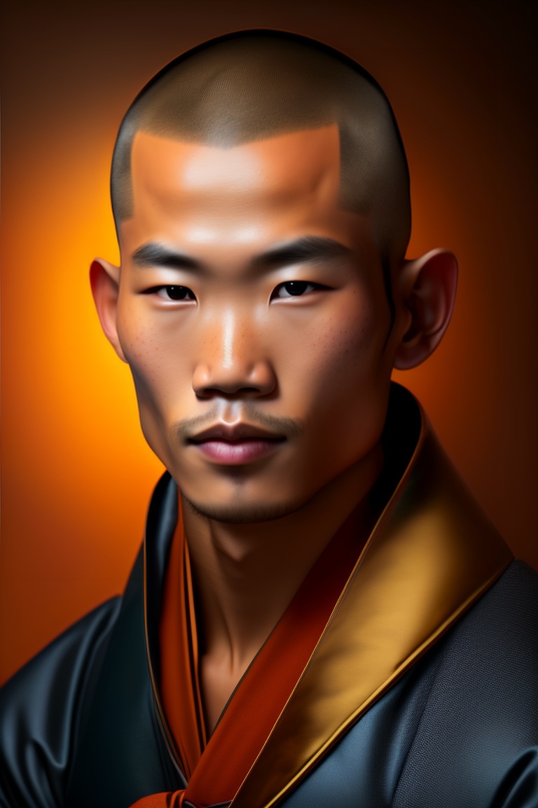 Lexica Front potrait,a shaolin monk,