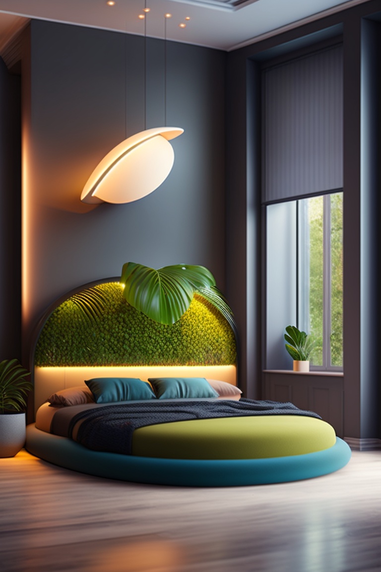 Lexica - Futurastic bedroom biophilic cealing