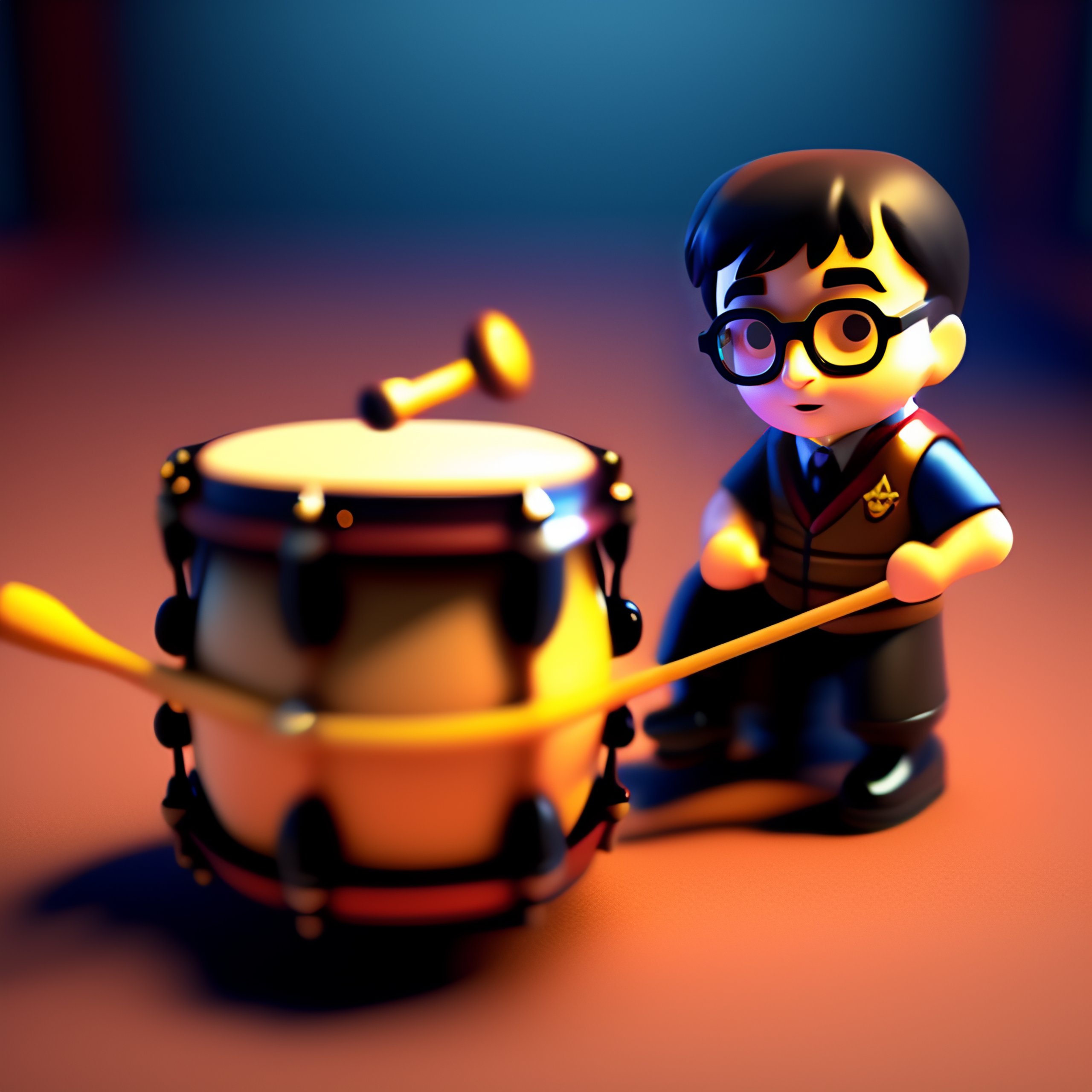 Lexica Harry potter playing drums funko realistic 3d render q 5