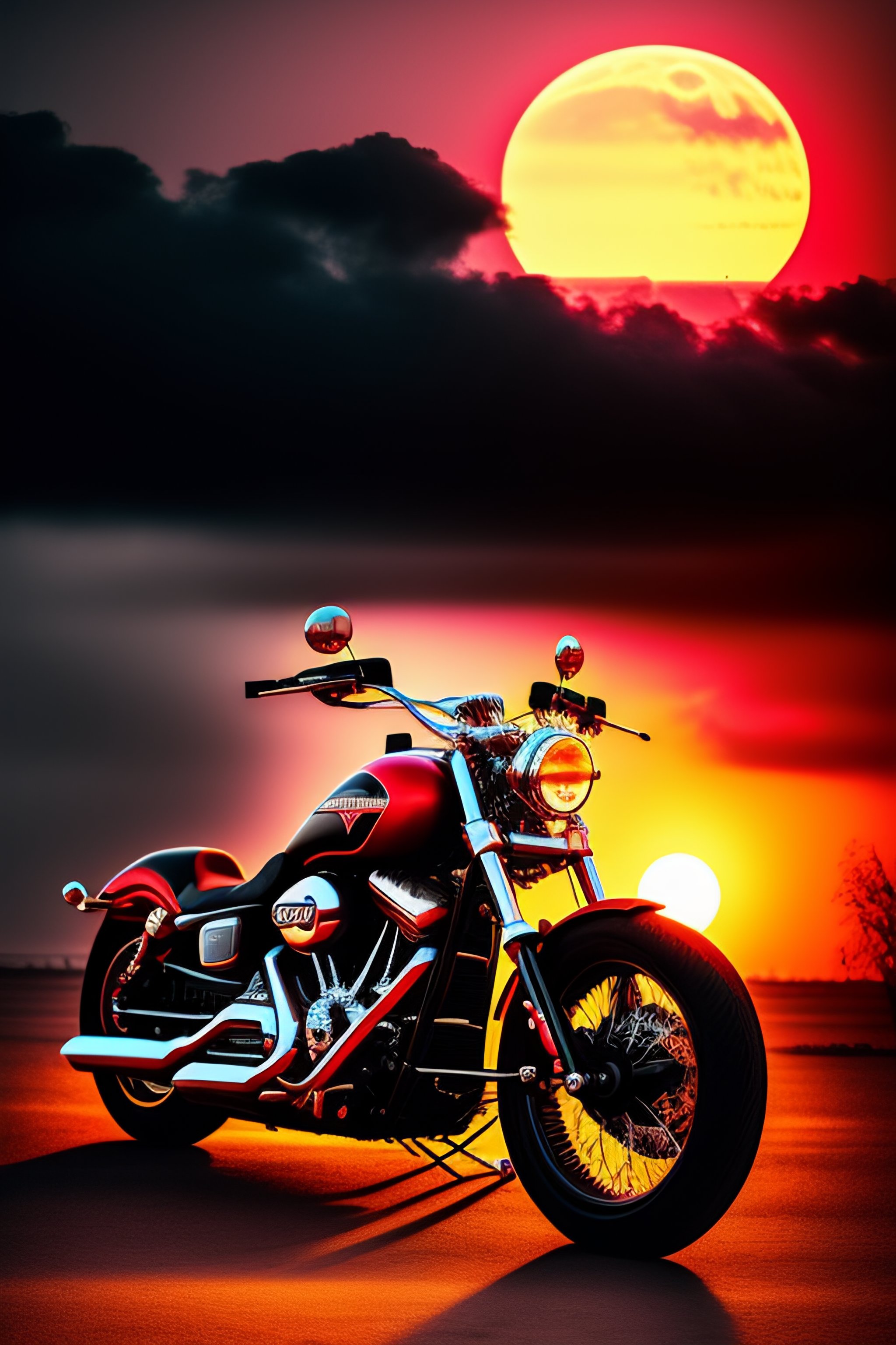 Lexica - Dracula, moto harley davidson, por do sol, apocalipse