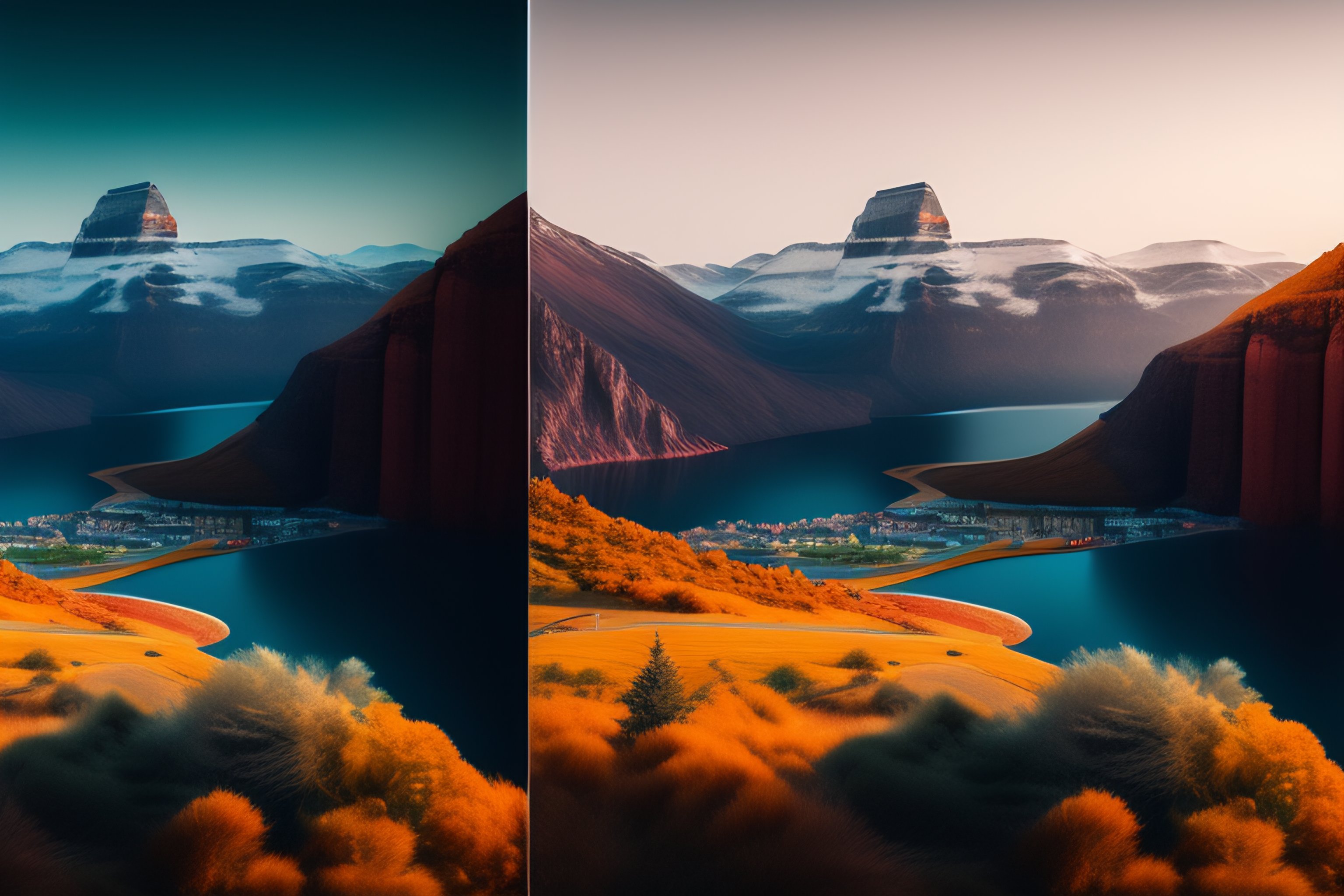 Lexica - Two of the same photos split in the middle, stereogram
