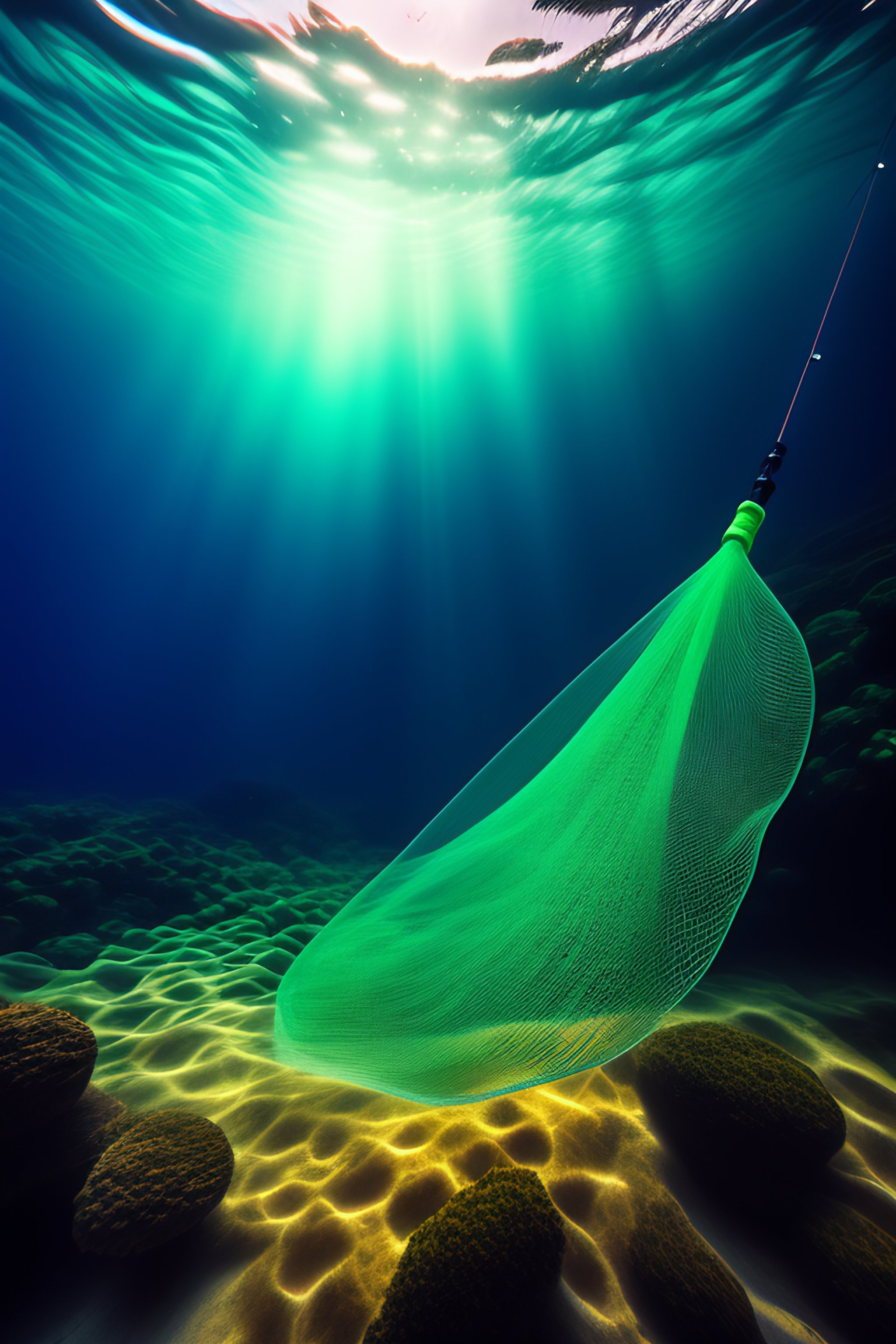 Lexica - Fishing net, underwater, mystic, green