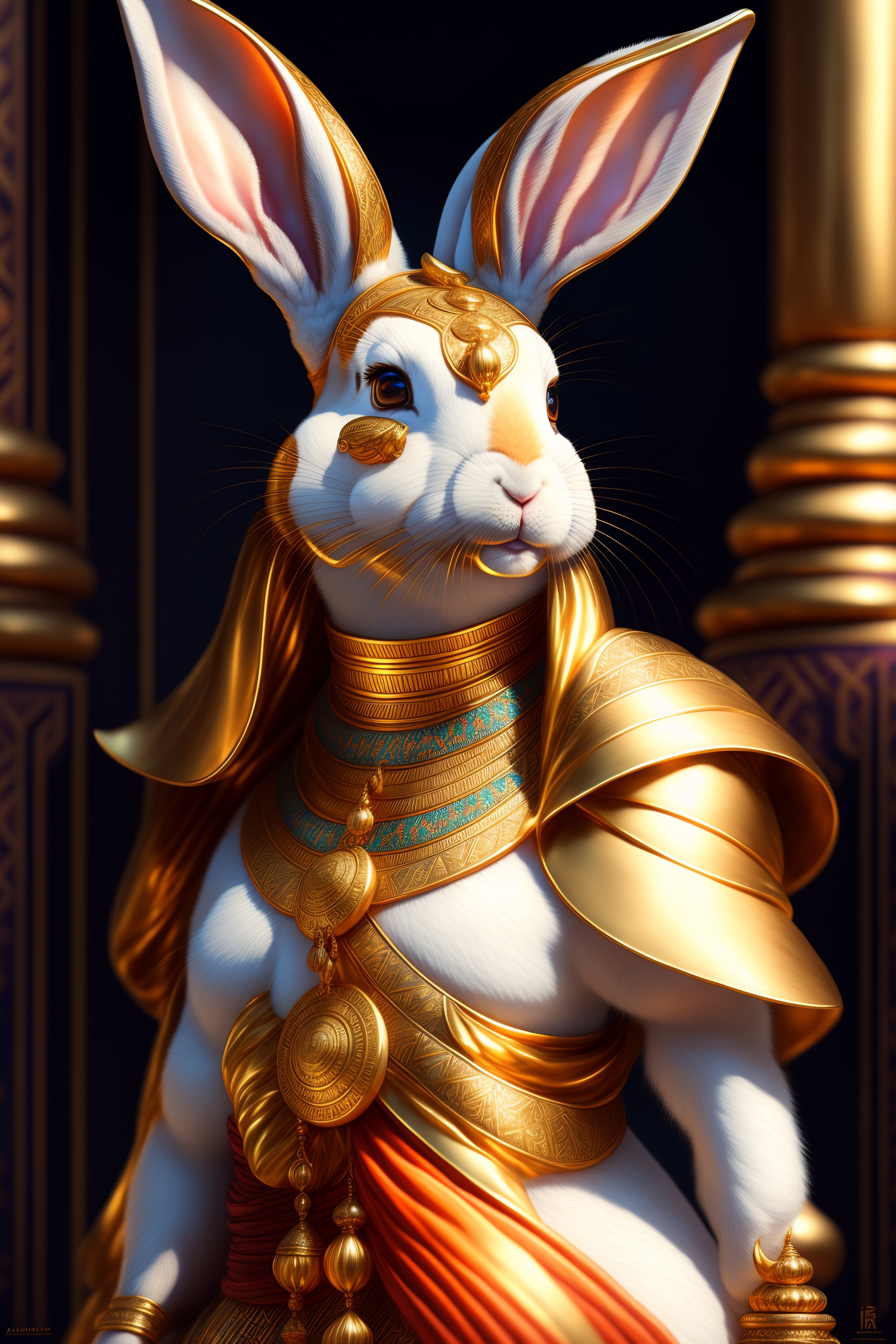 Lexica - Rabbit in Egyptian clothing style, highly detailed, digital ...