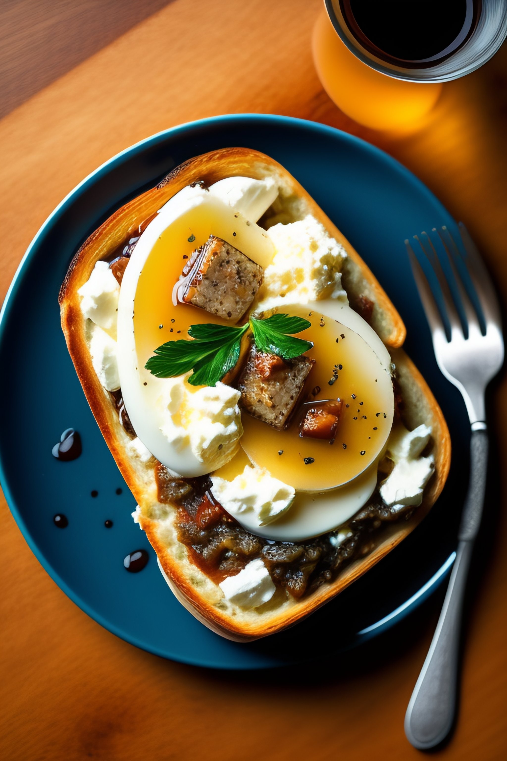 Lexica Piece of toast with cottage cheese and sardines