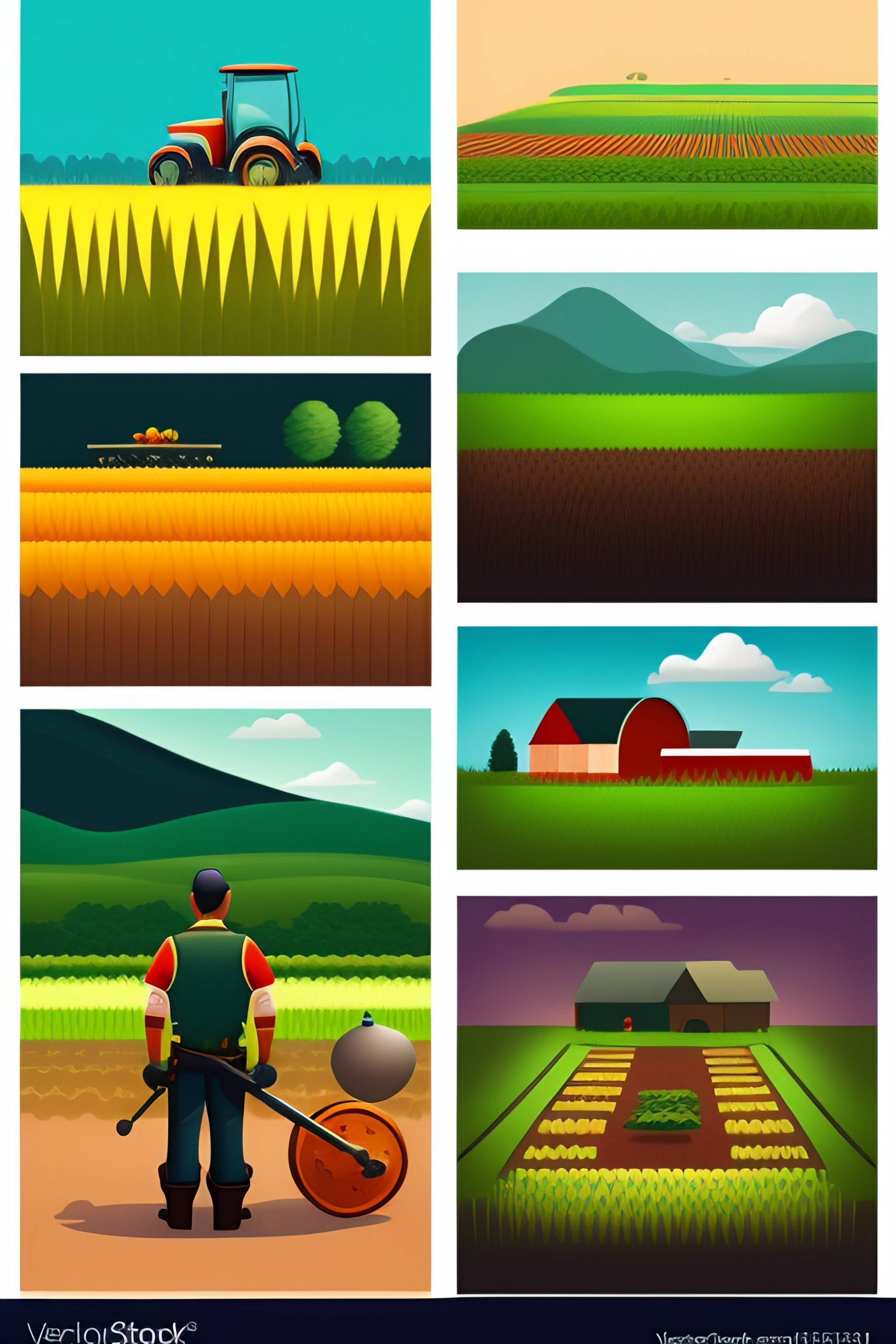 Lexica - Vector image of a farmer farming