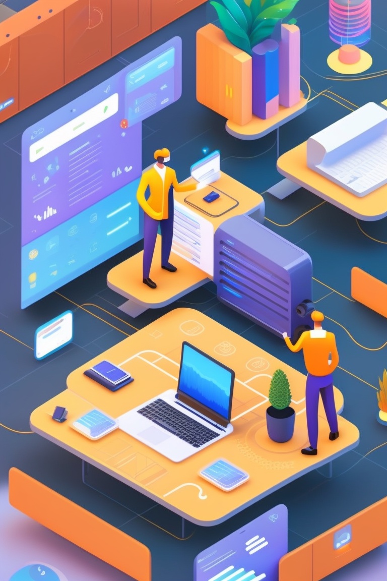 Lexica - A futuristic illustration of an intelligent office environment ...