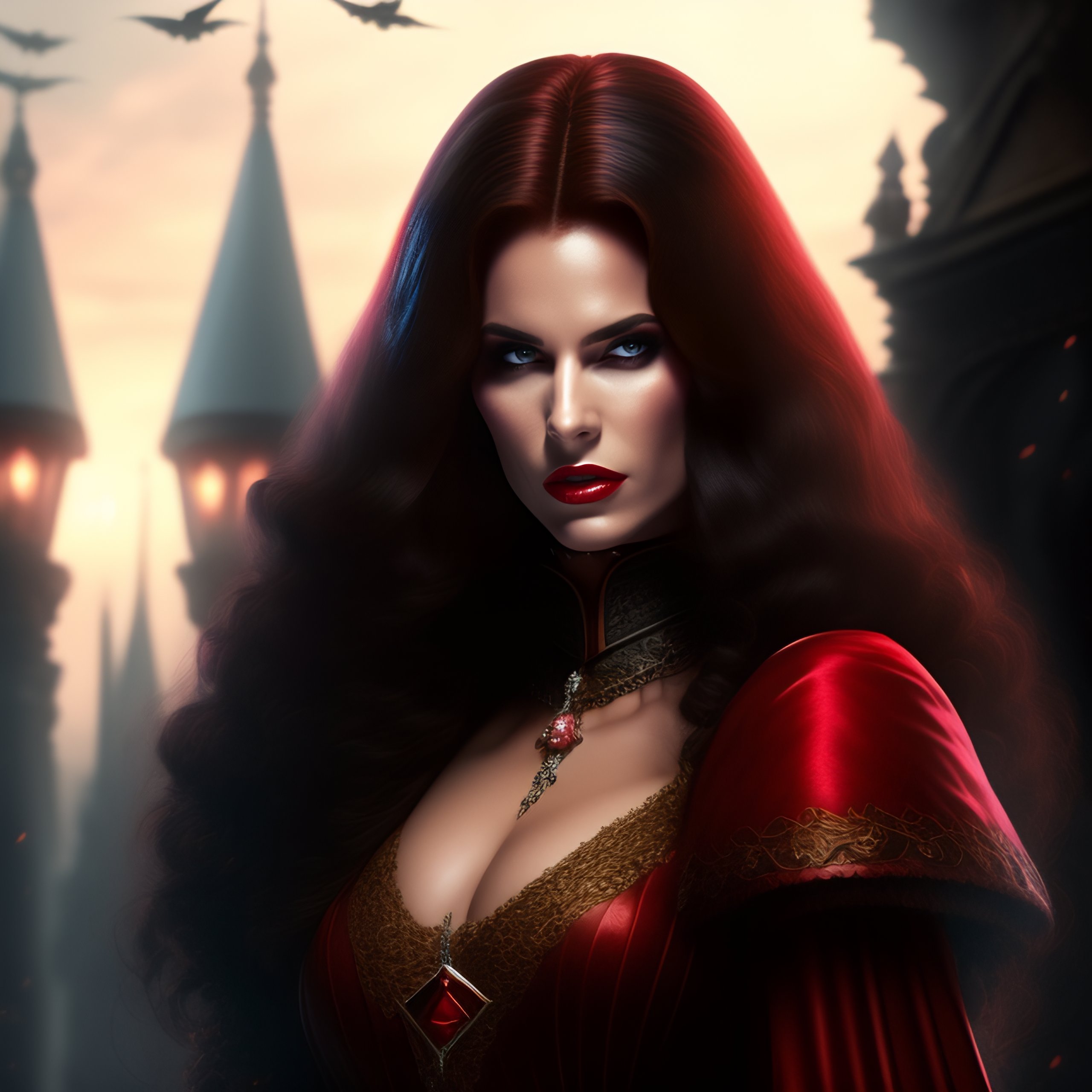 Lexica A female vampire in a dark castle