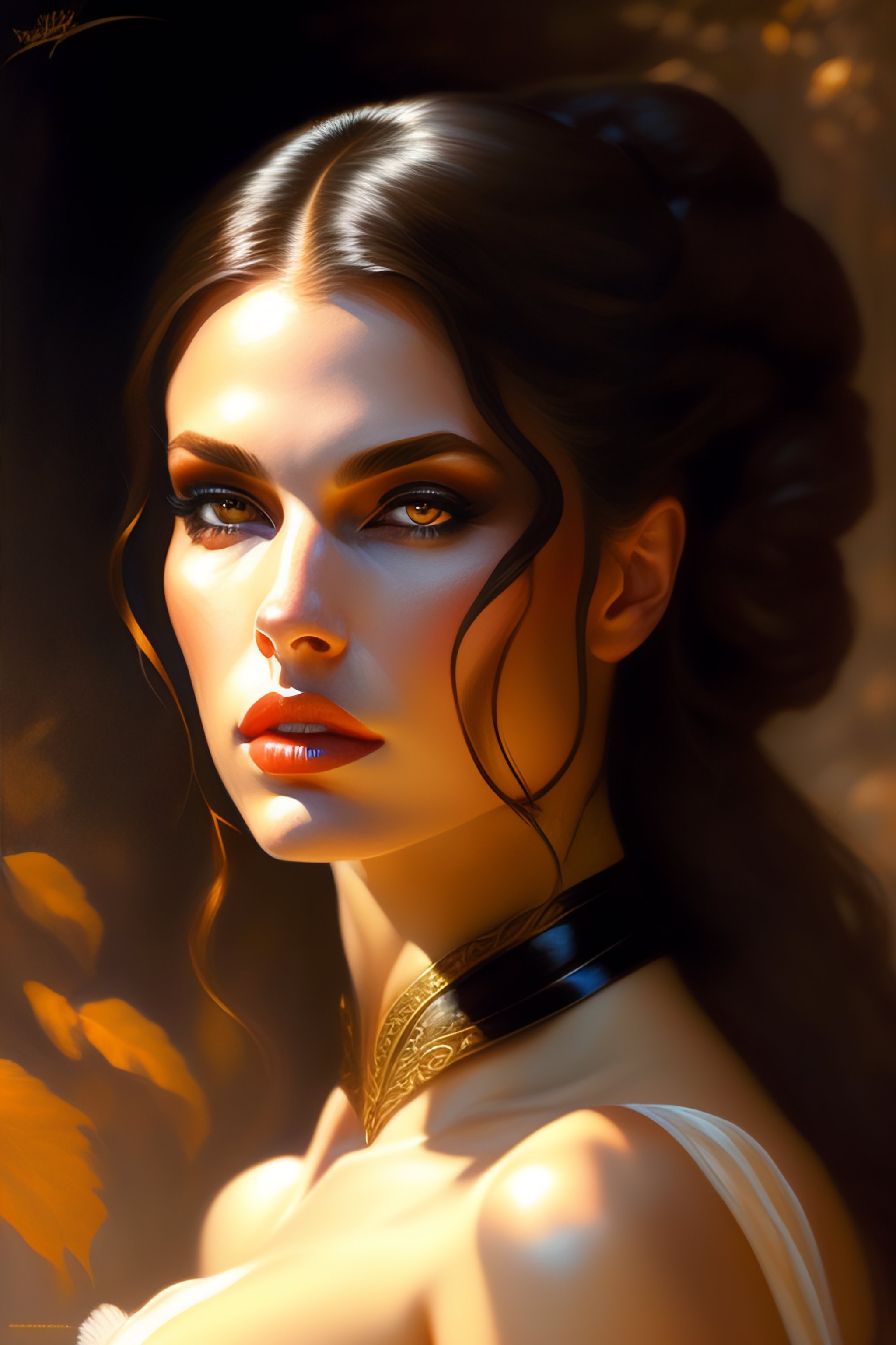Lexica - A queen vampire, dark, piercing eyes, gentle expression ...