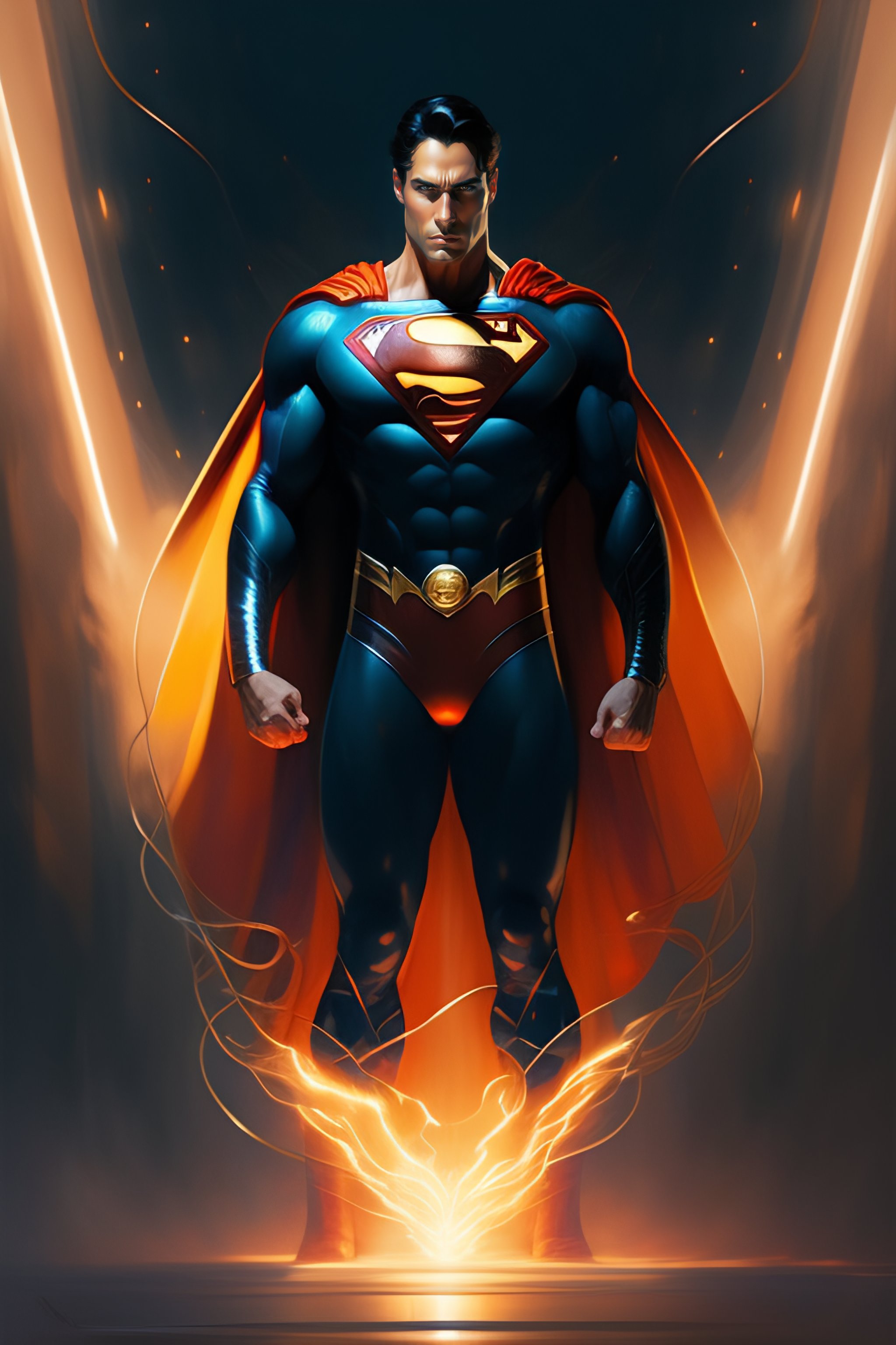 Lexica The image shows Superman standing in the center of the frame