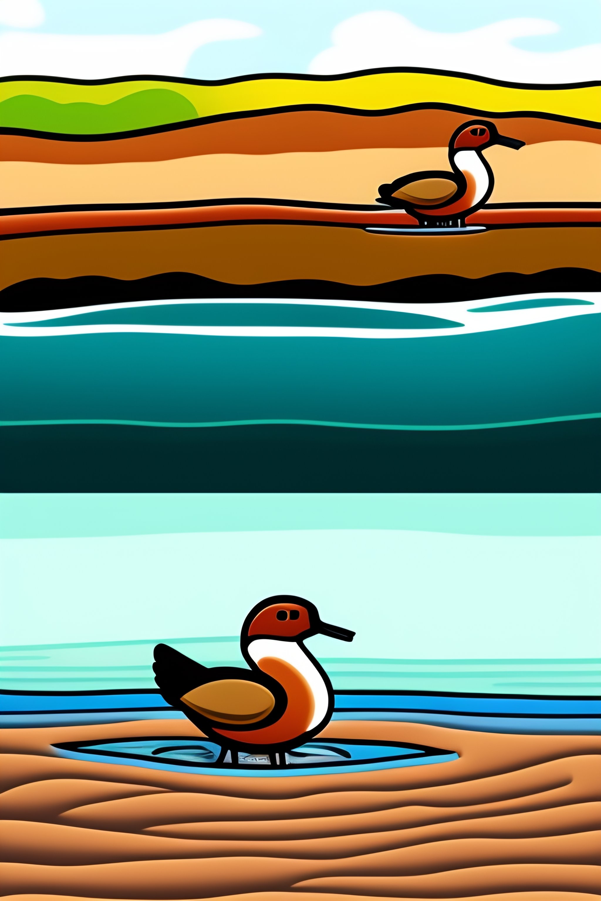 Lexica - Cartoon drawing strip of a brown widgeon