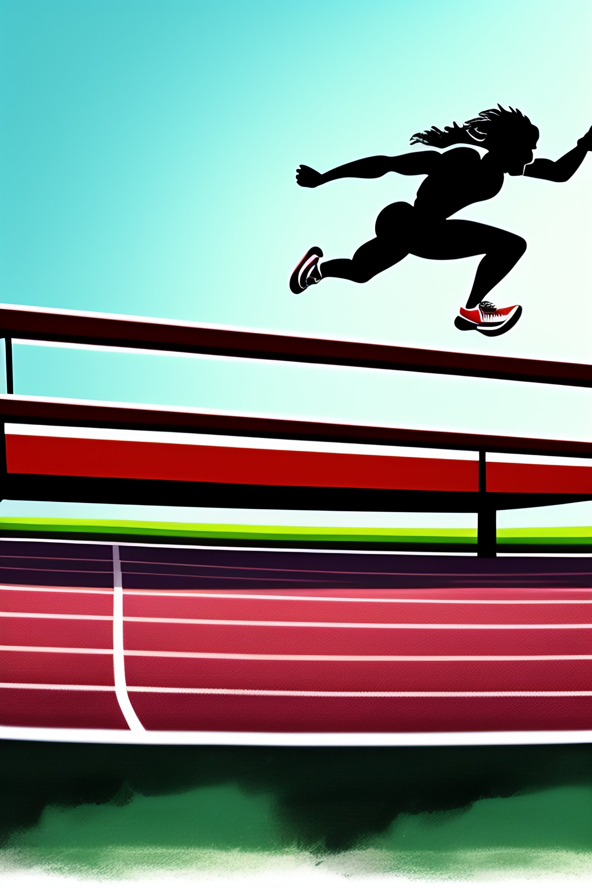 Lexica - Cartoon of a person leaping over a hurdle in track and field ...