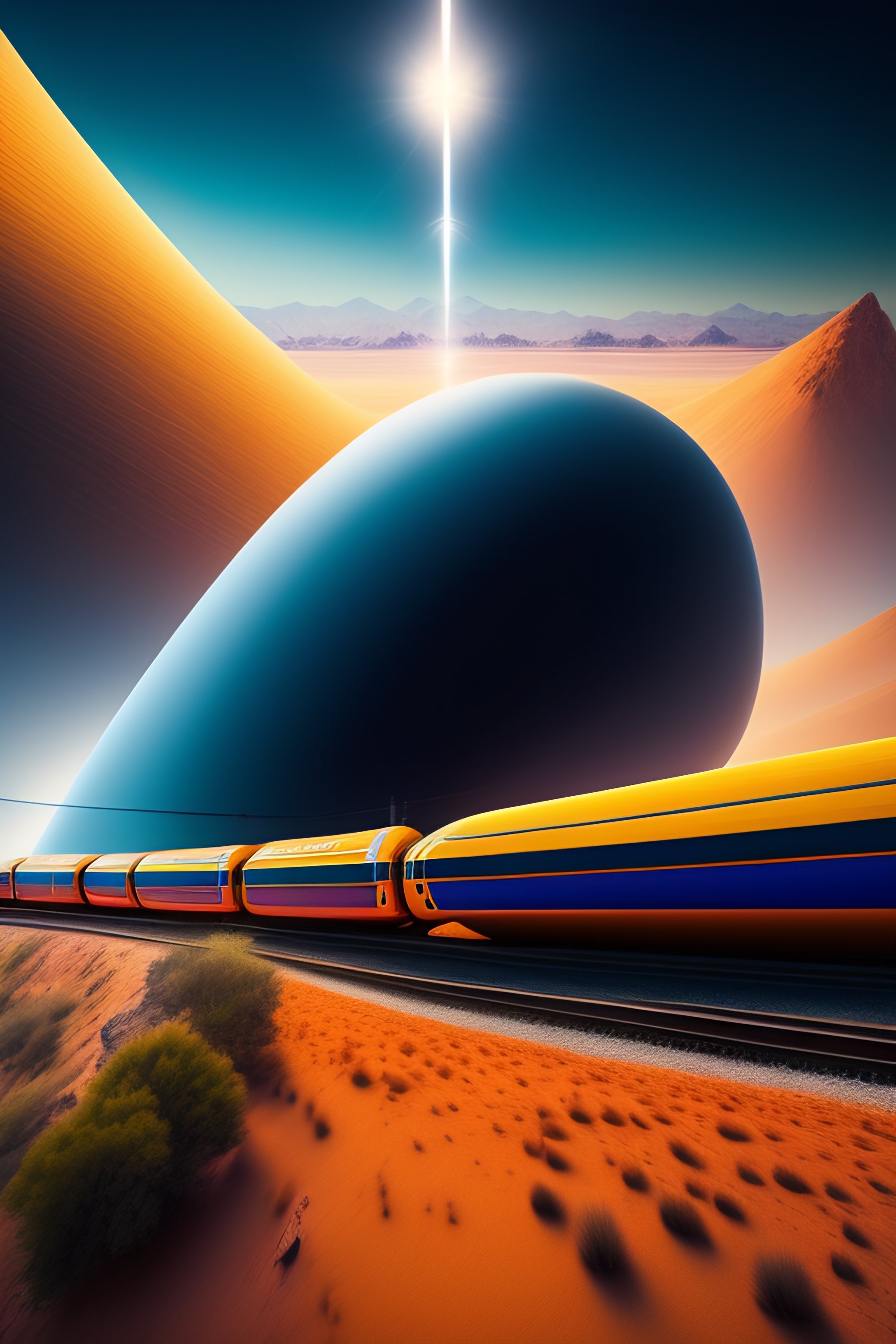 Lexica - Electric train line, on another planet