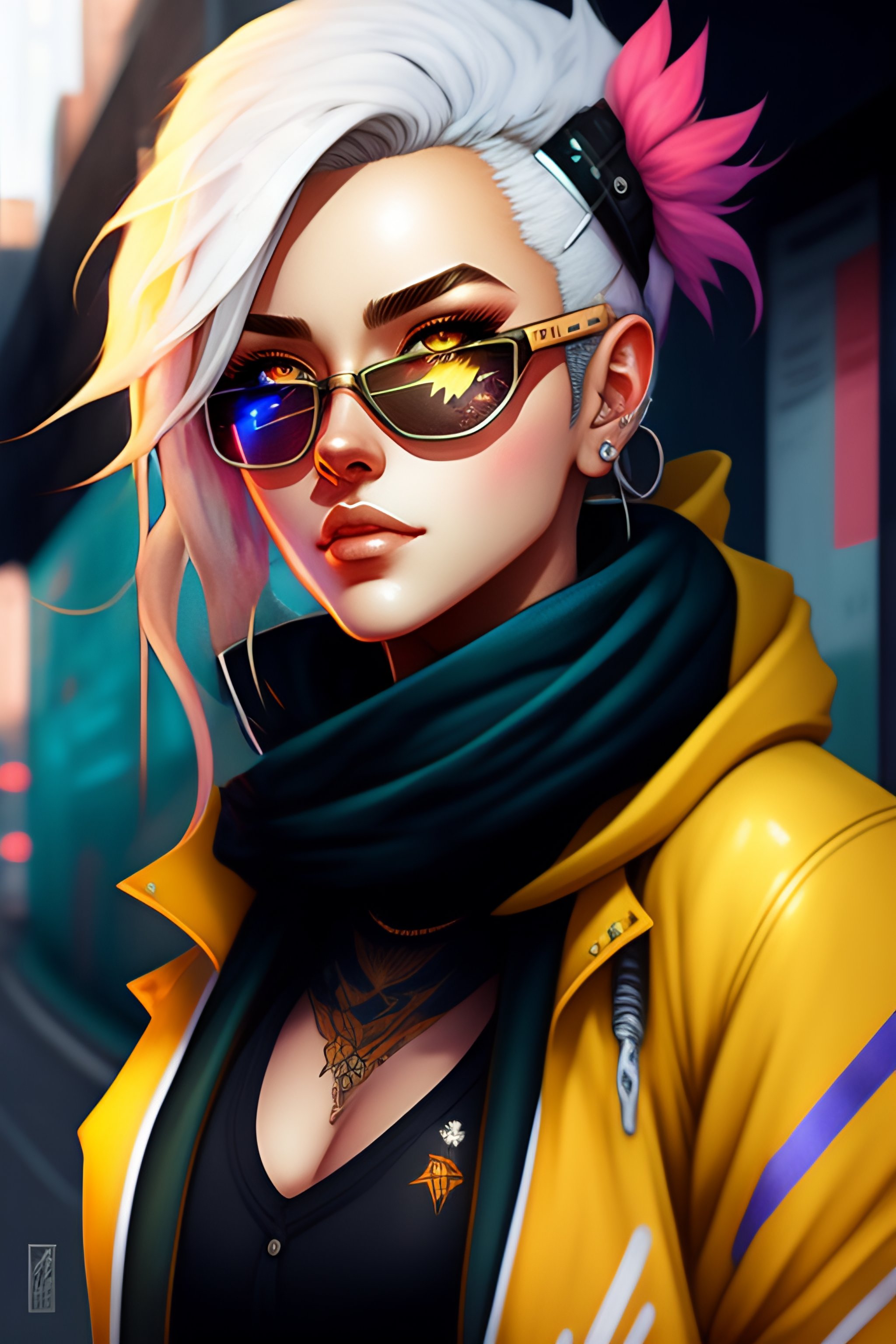 Lexica - Mercy overwatch highly detailed portrait of a sewer emo punk ...