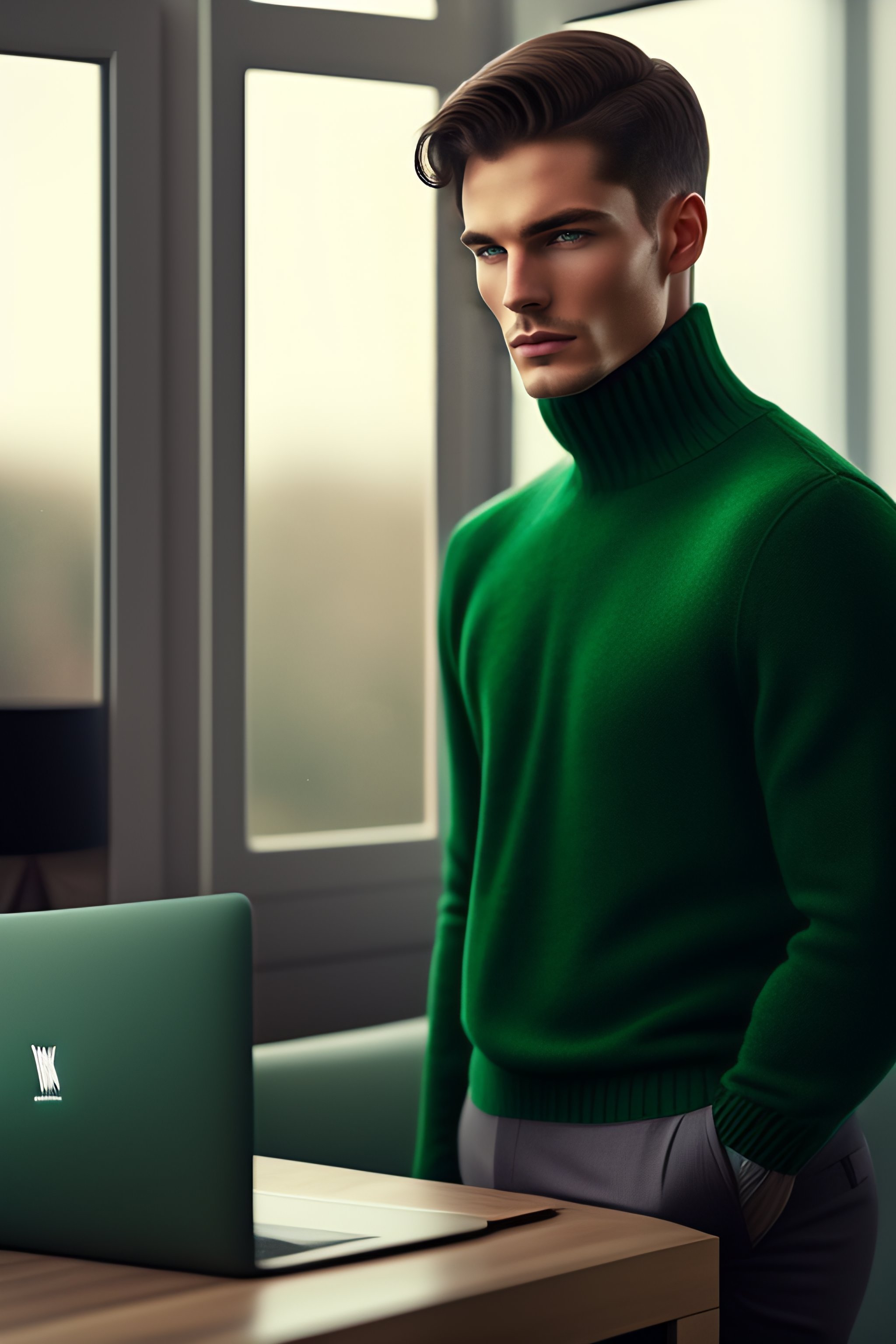 Lime green hot sale turtleneck mens