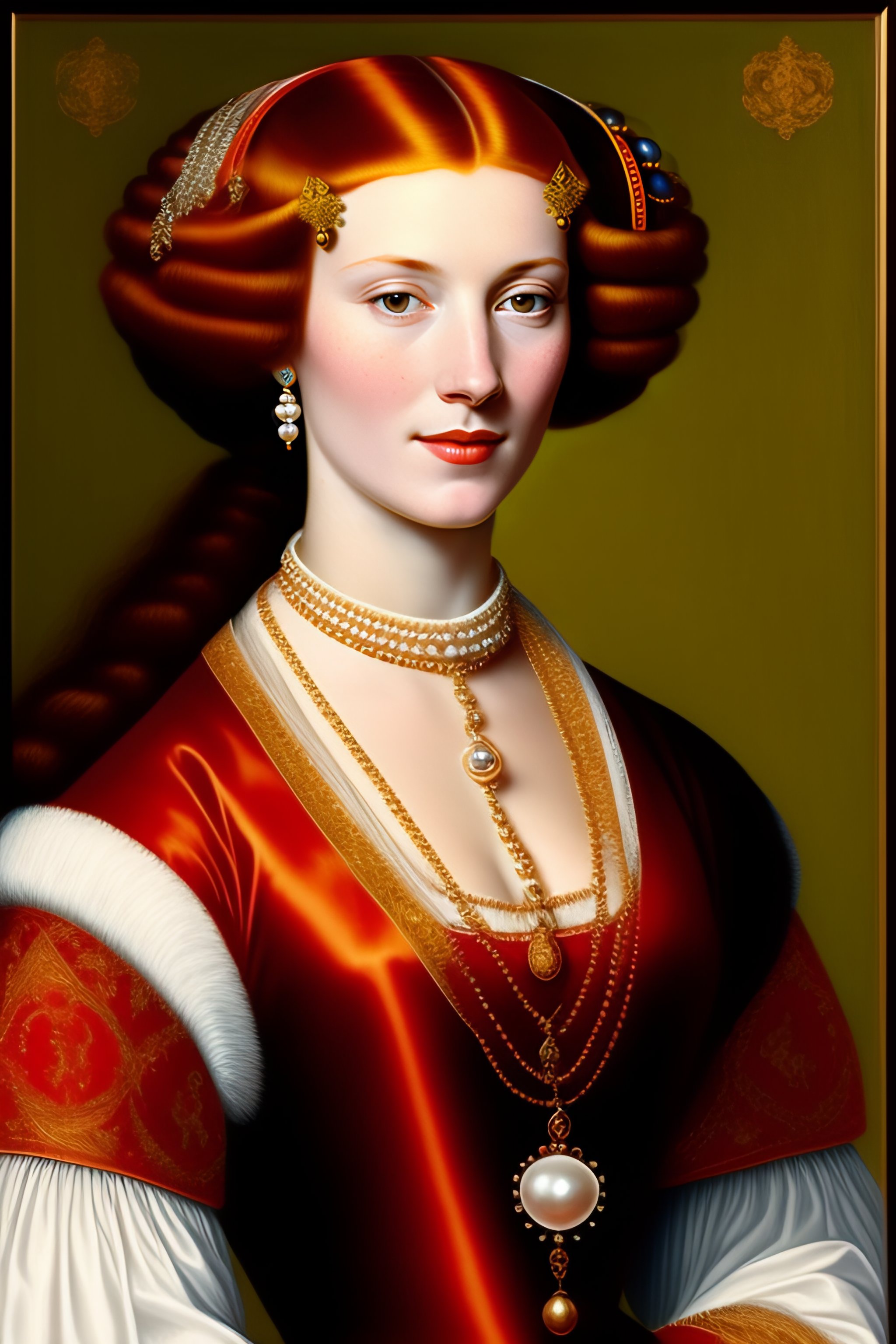 Lexica - 16th century portrait of a red haired woman wearing a pearl ...