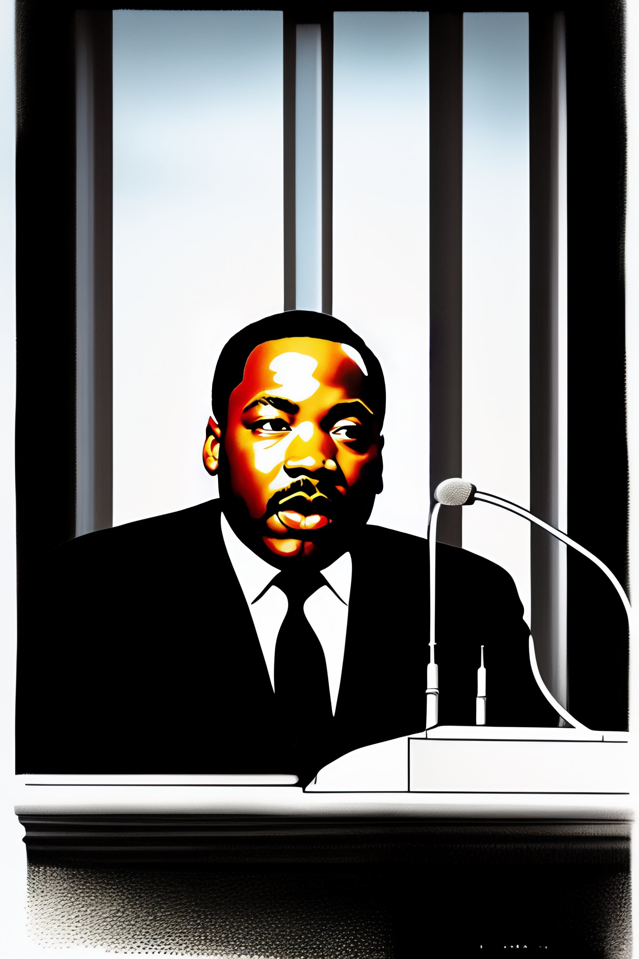 Lexica - Cartoon portrait of martin luther king giving a speech