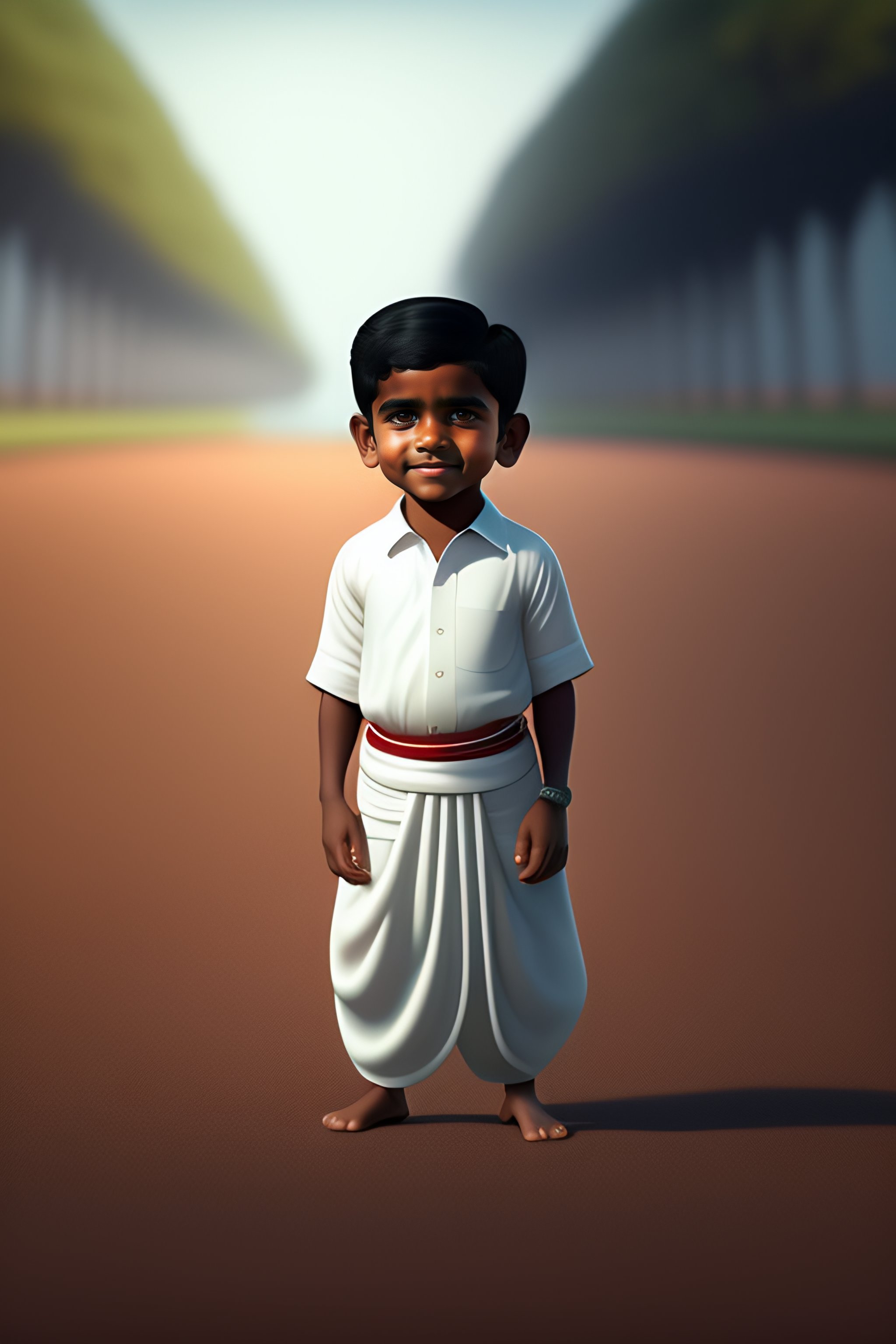Lexica - Black hair kerala boy in white dhothi, standing centre of a ...
