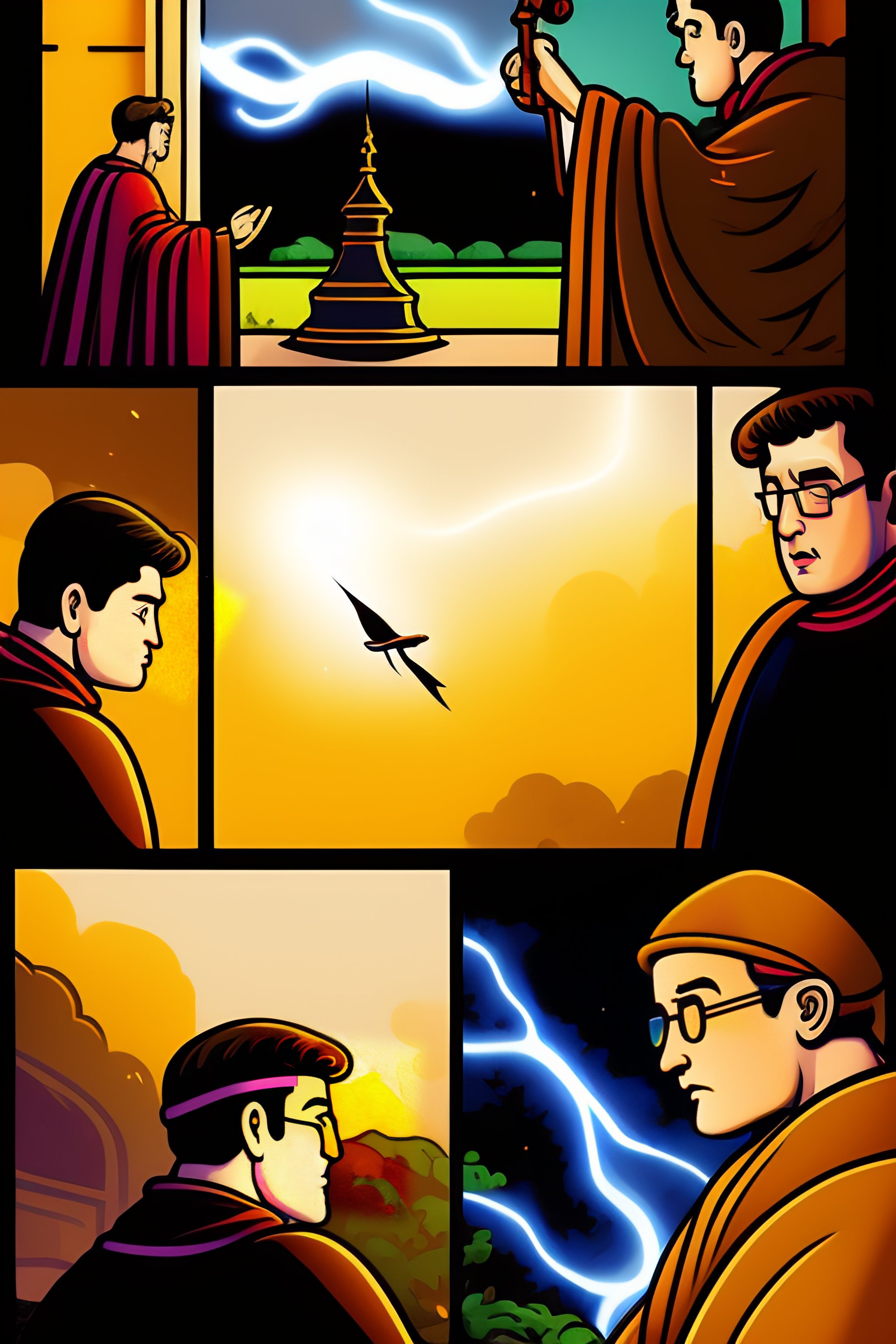 Lexica - Multipanel Cartoon Comic of catholic Monk being hit by ...