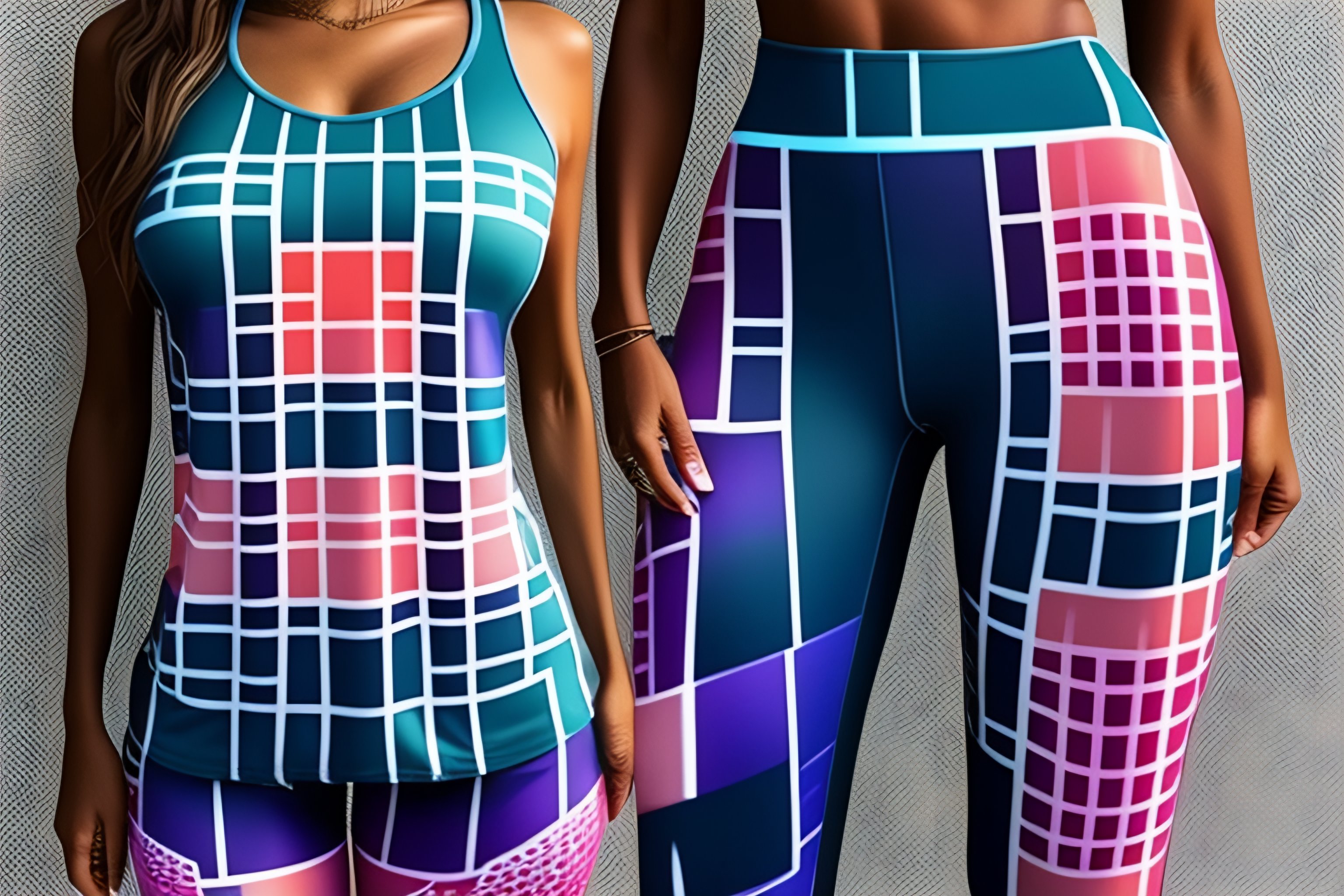 Lexica - 3d soccer halftone long tanktop+leggings shema pattern