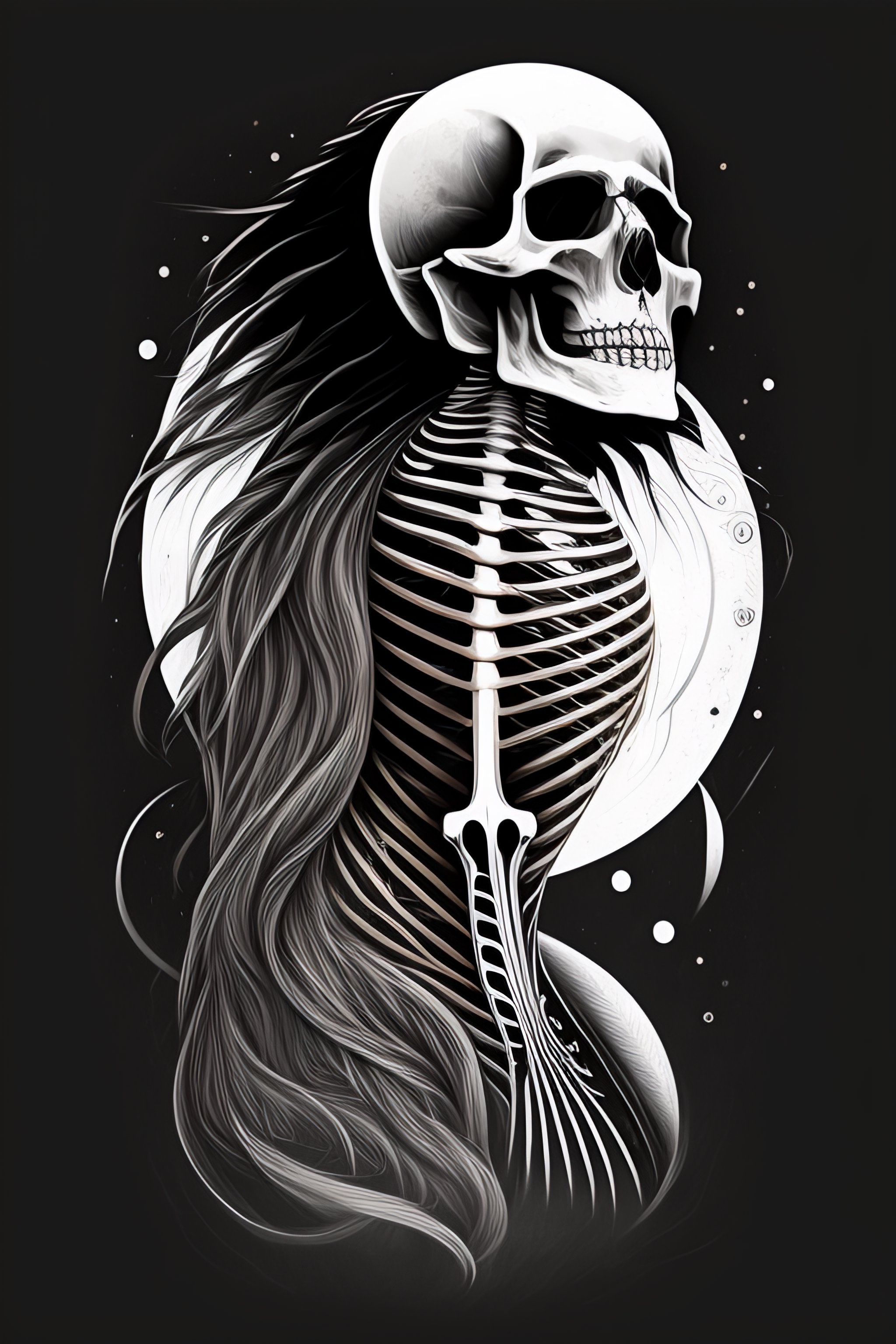 Lexica - A tshirt design of a person held by a skeleton, low details ...