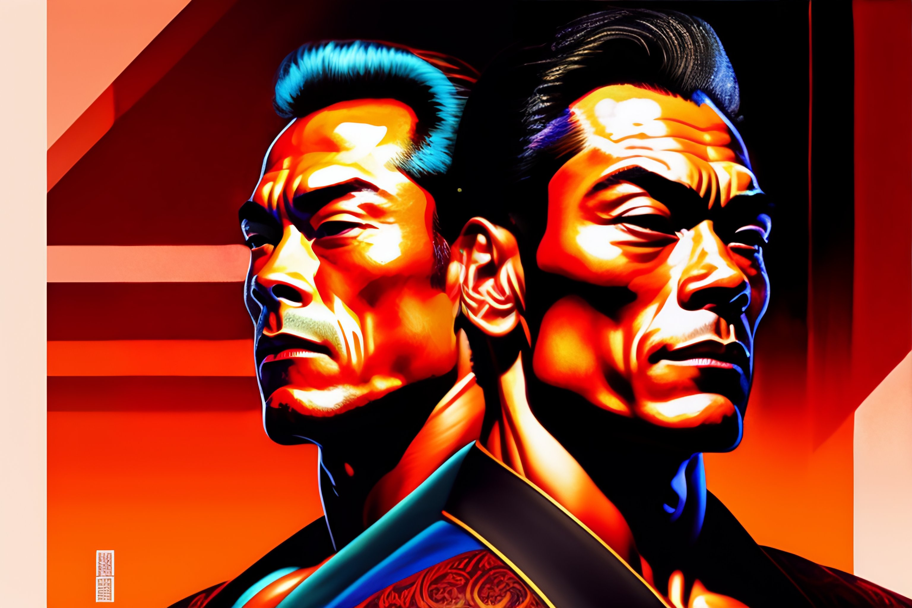Lexica - Jean Claude Van Damme, ukiyo-e painting, intricate, macho ...