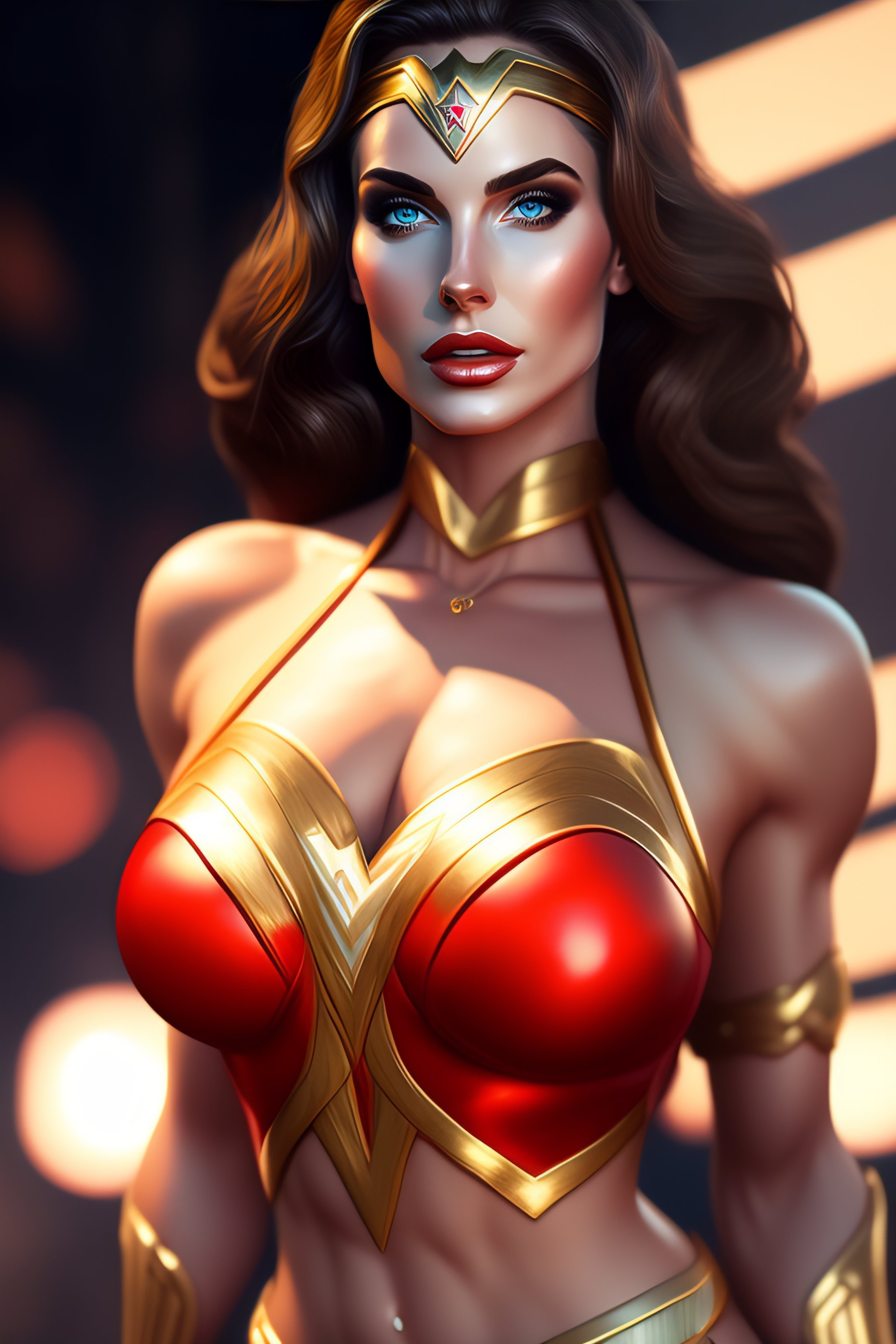 Lexica - Wonder woman, highly detailed, wearing bikini, big female chest  spheres, digital painting, artstation, concept art, sharp focus,  illustratio