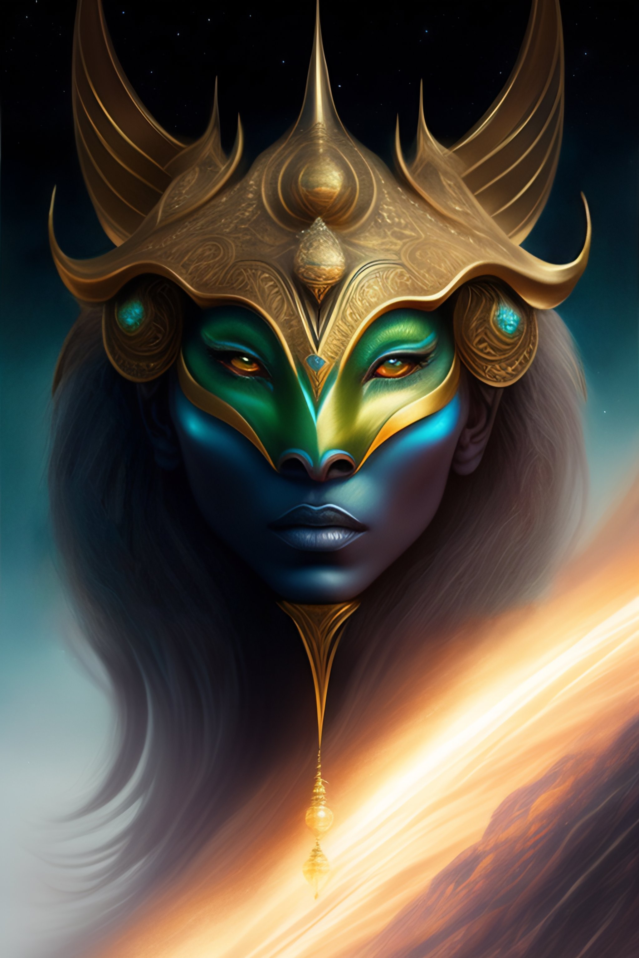 Lexica - Mythical alien ,face , draw pencil