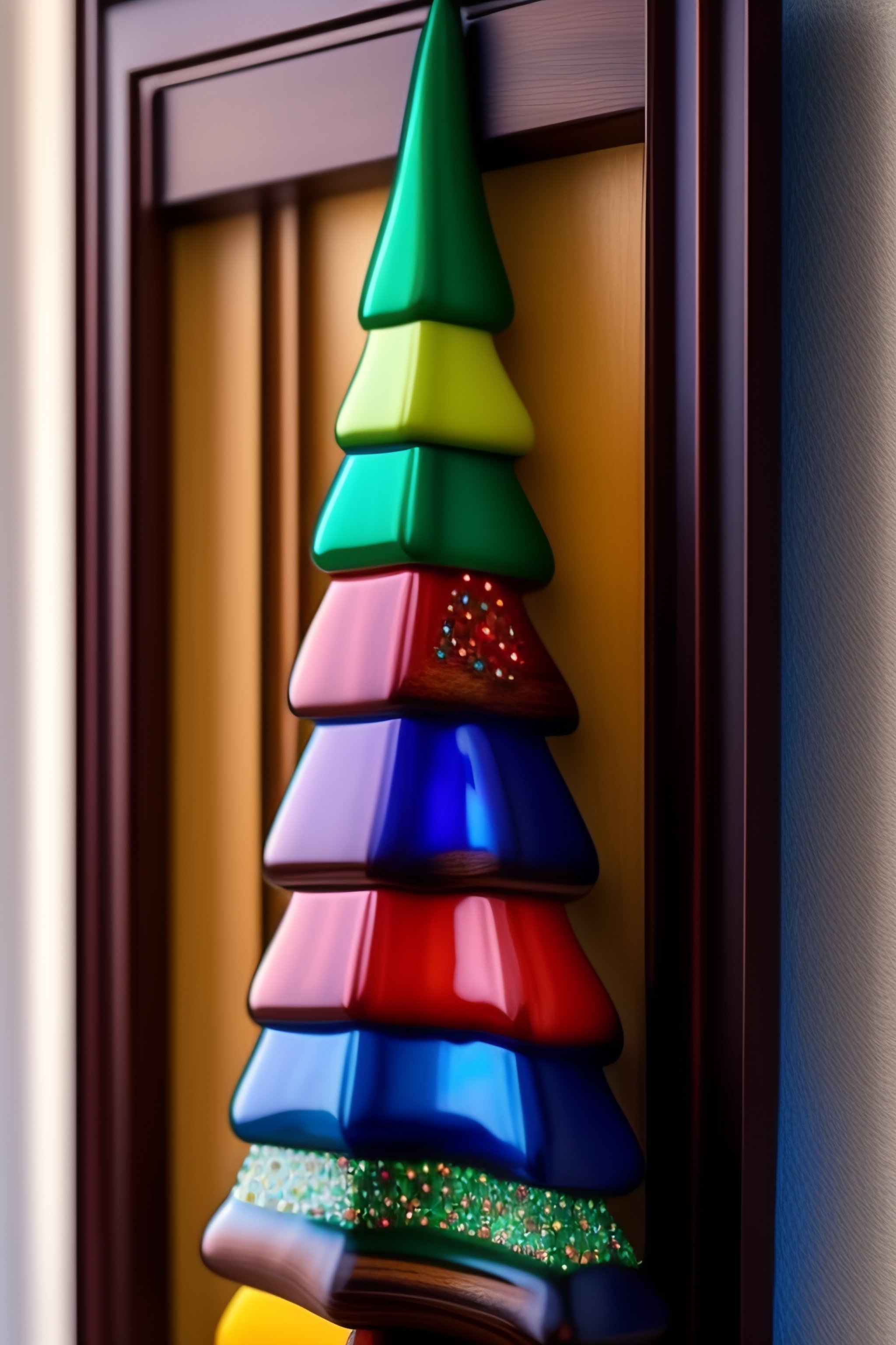 Lexica - An artistic and colorful coat rack made from a Christmas tree ...