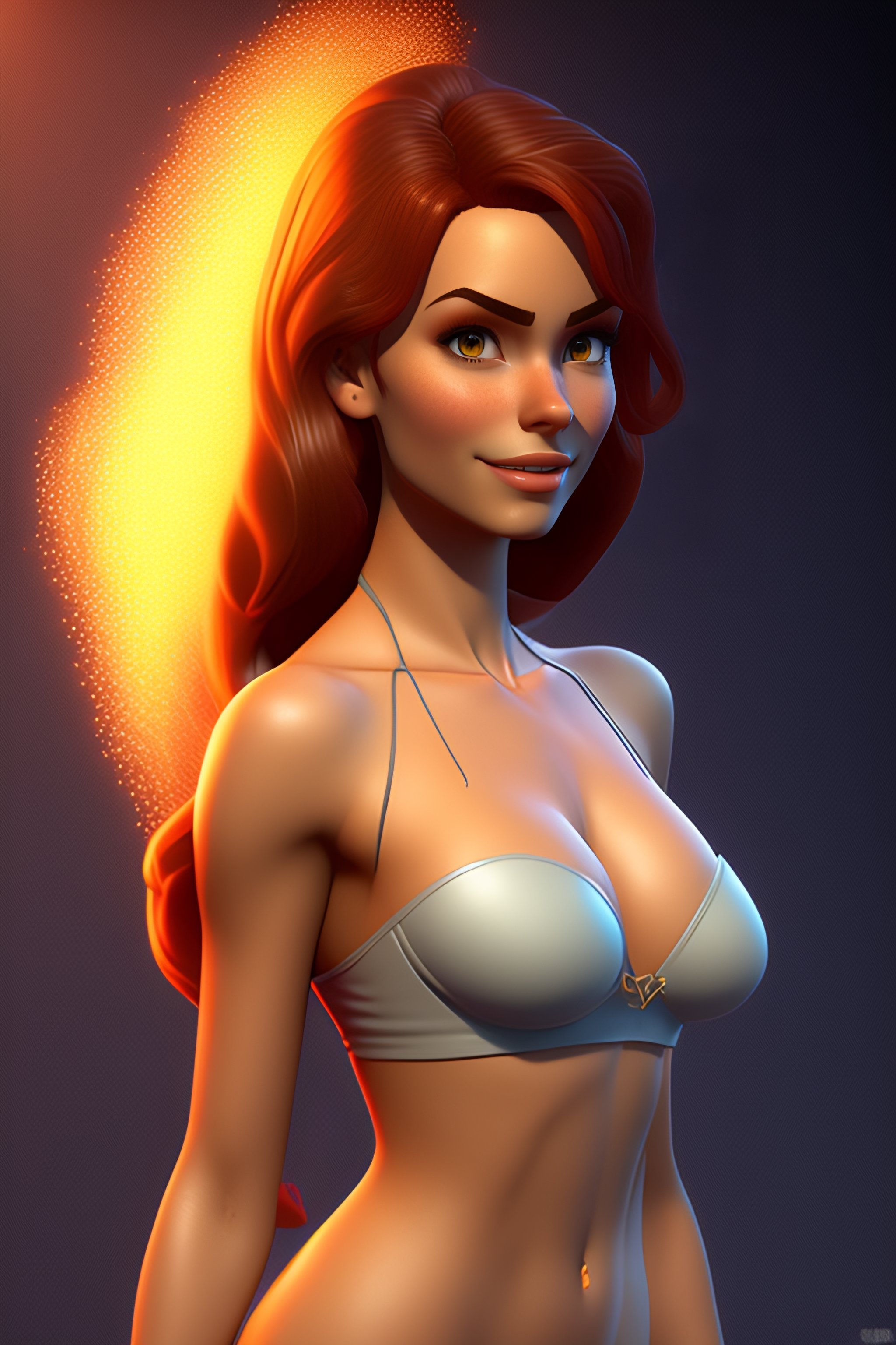 Lexica - Sexy girl, without bra, pixar style, 3d style, disney