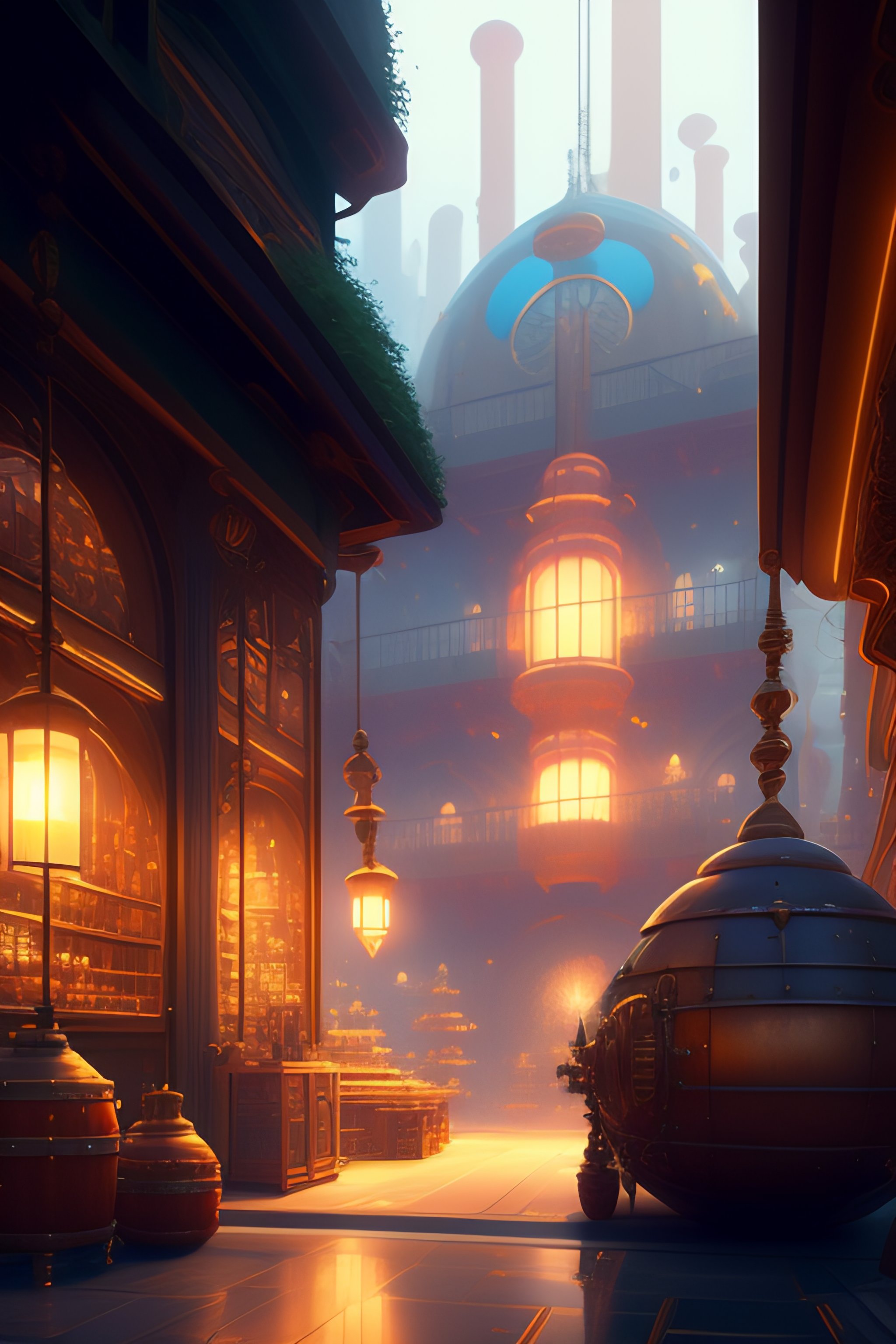 Lexica - Beautiful render of chemical woekshop, steampunk by victo ngai ...