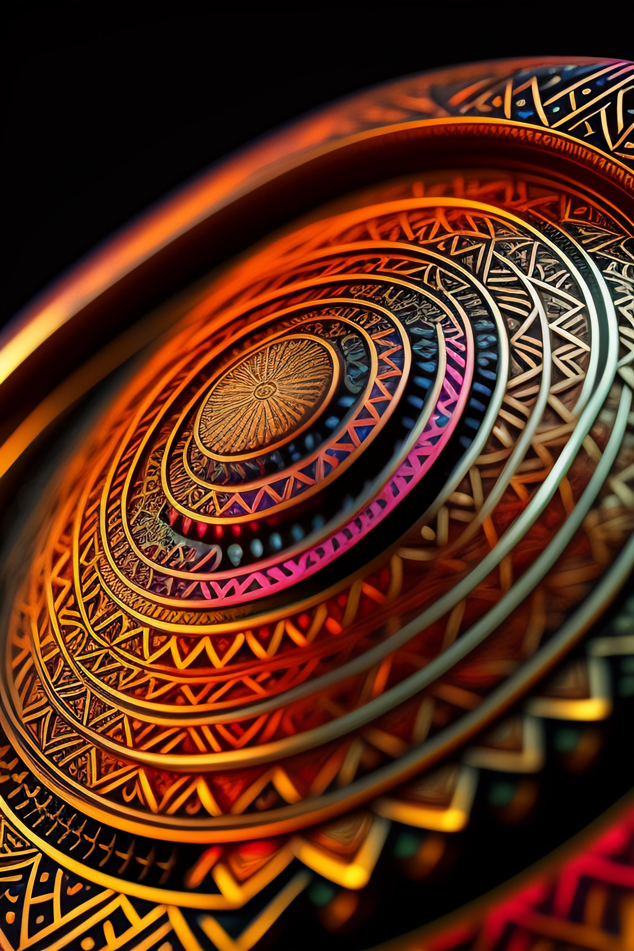 Lexica - Geometric patterns fractal engraved in colorful metal 4K ...