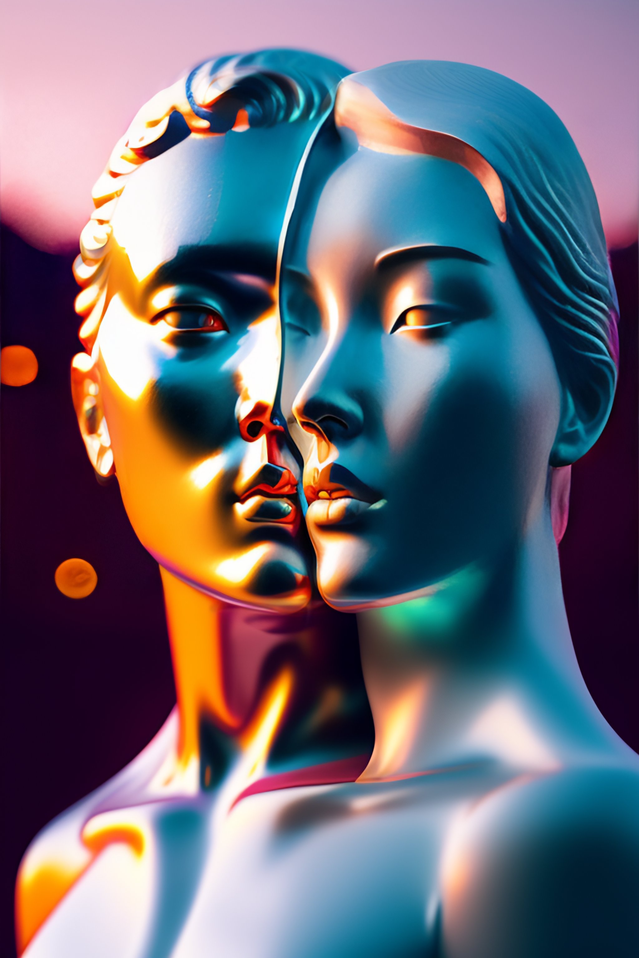 Lexica Soft greek sculpture of intertwined bodies painted by james