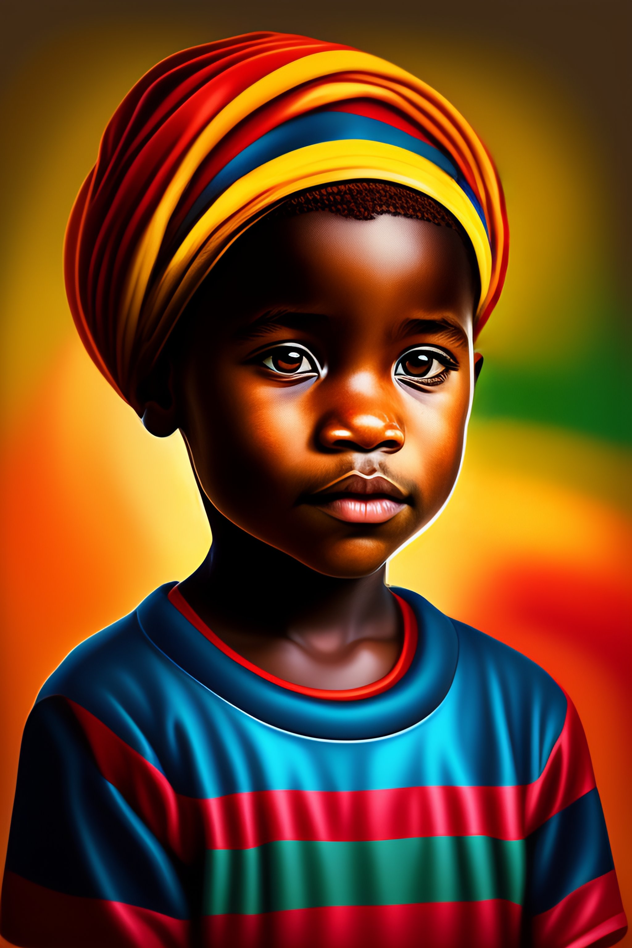 Lexica - African child vector portrait illustration